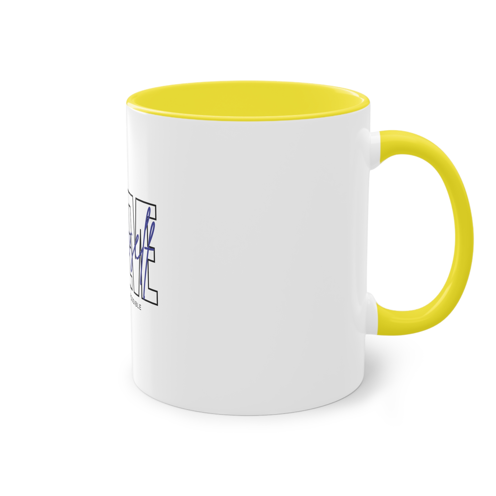 Believe Yourself Positive Affirmation Typography Two Tone Coffee Mug 11oz - Image 24