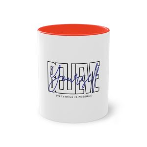 Believe Yourself Positive Affirmation Typography Two Tone Coffee Mug 11oz