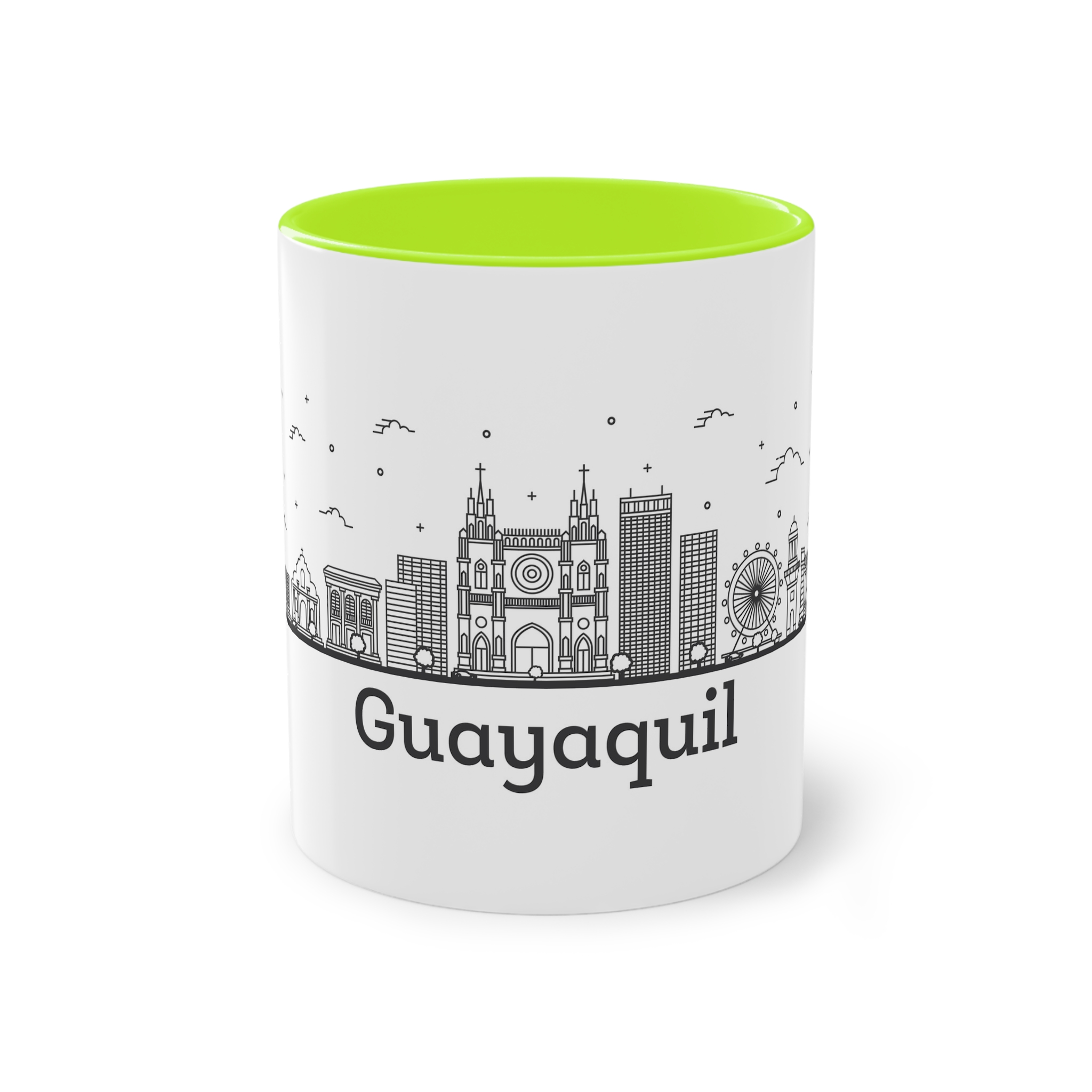 Guayaquil Outline Bold Two Tone Coffee Mug 11oz - Image 25