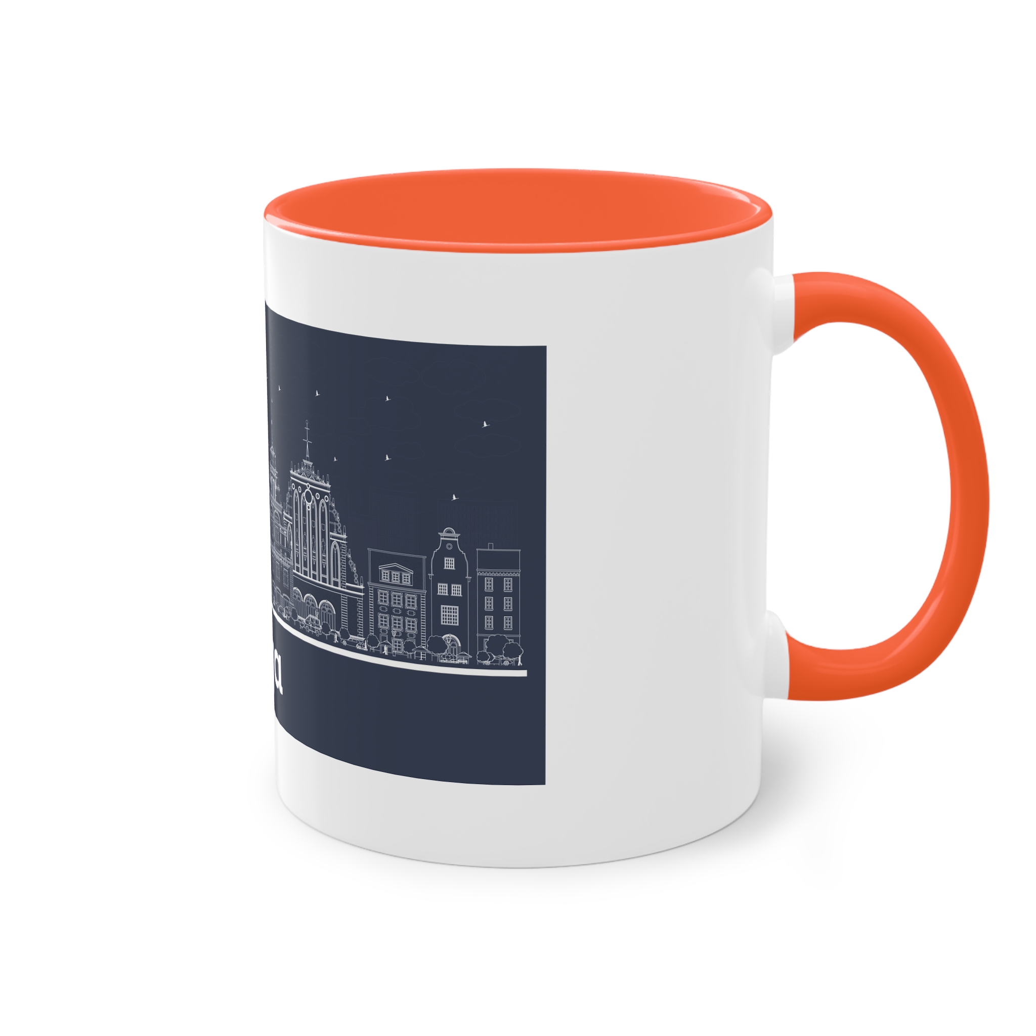 Riga Outline Inverse Two Tone Coffee Mug 11oz - Image 16