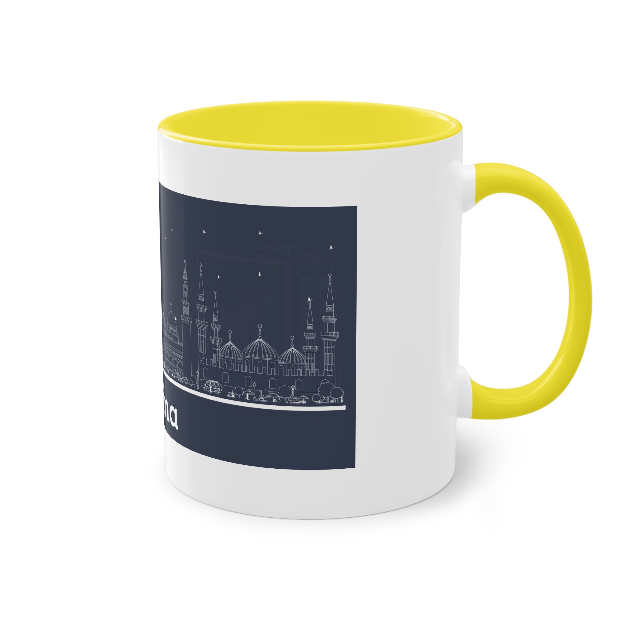Medina Outline Inverse Two Tone Coffee Mug 11oz - Image 24