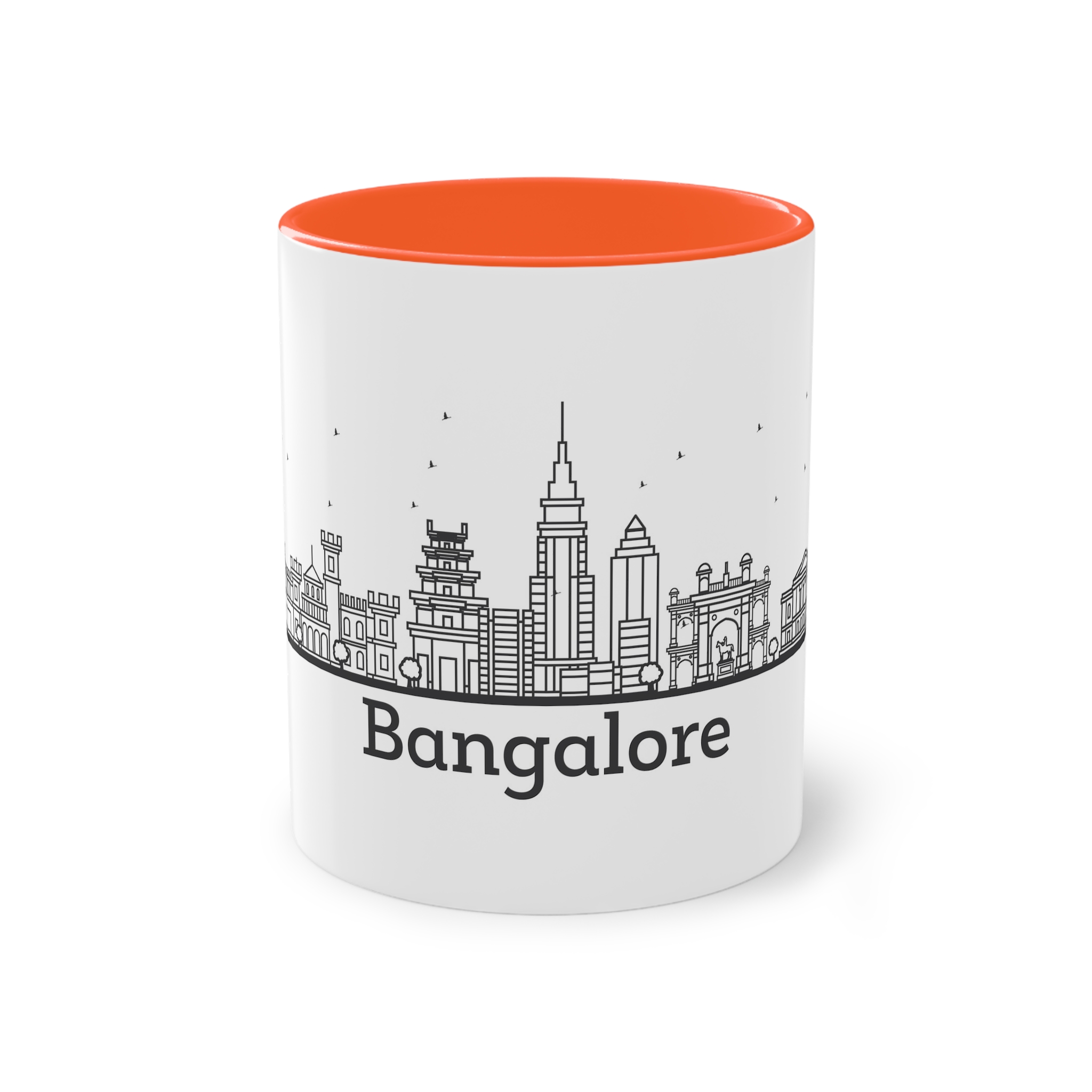 Bangalore Outline Bold Two Tone Coffee Mug 11oz - Image 13
