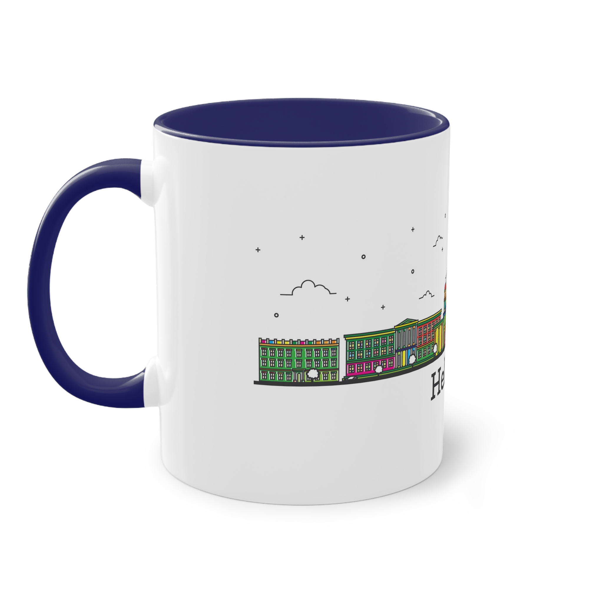 Helsinki Outline Bold Color Two Tone Coffee Mug 11oz - Image 43