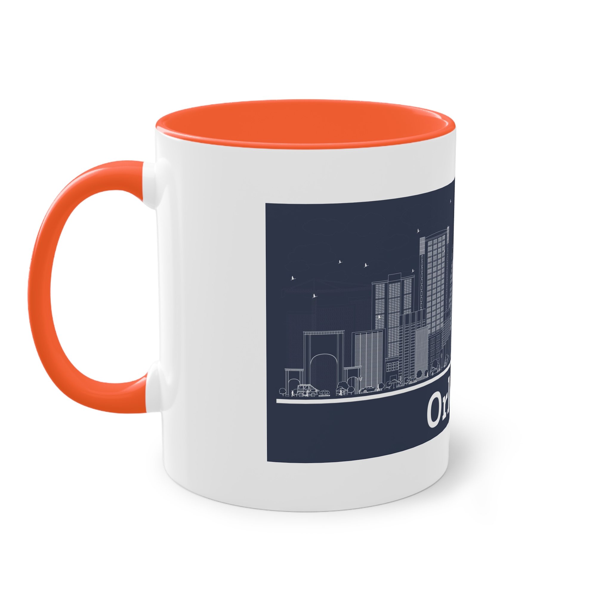 Orlando Outline Inverse Two Tone Coffee Mug 11oz - Image 15