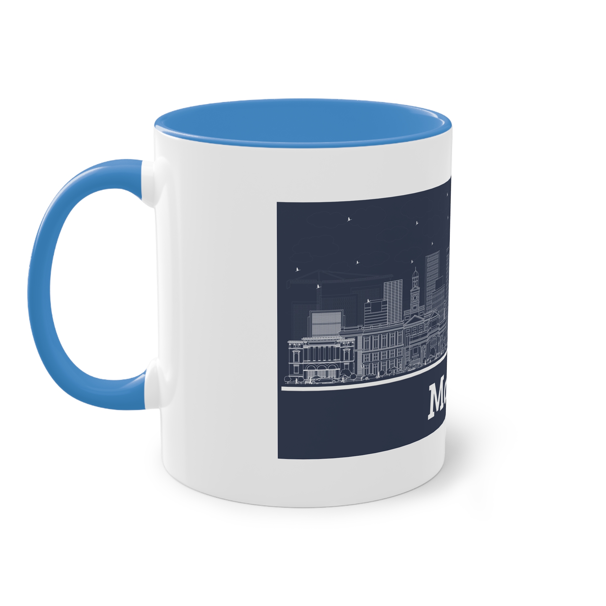 Madrid New Outline Inverse Two Tone Coffee Mug 11oz - Image 35