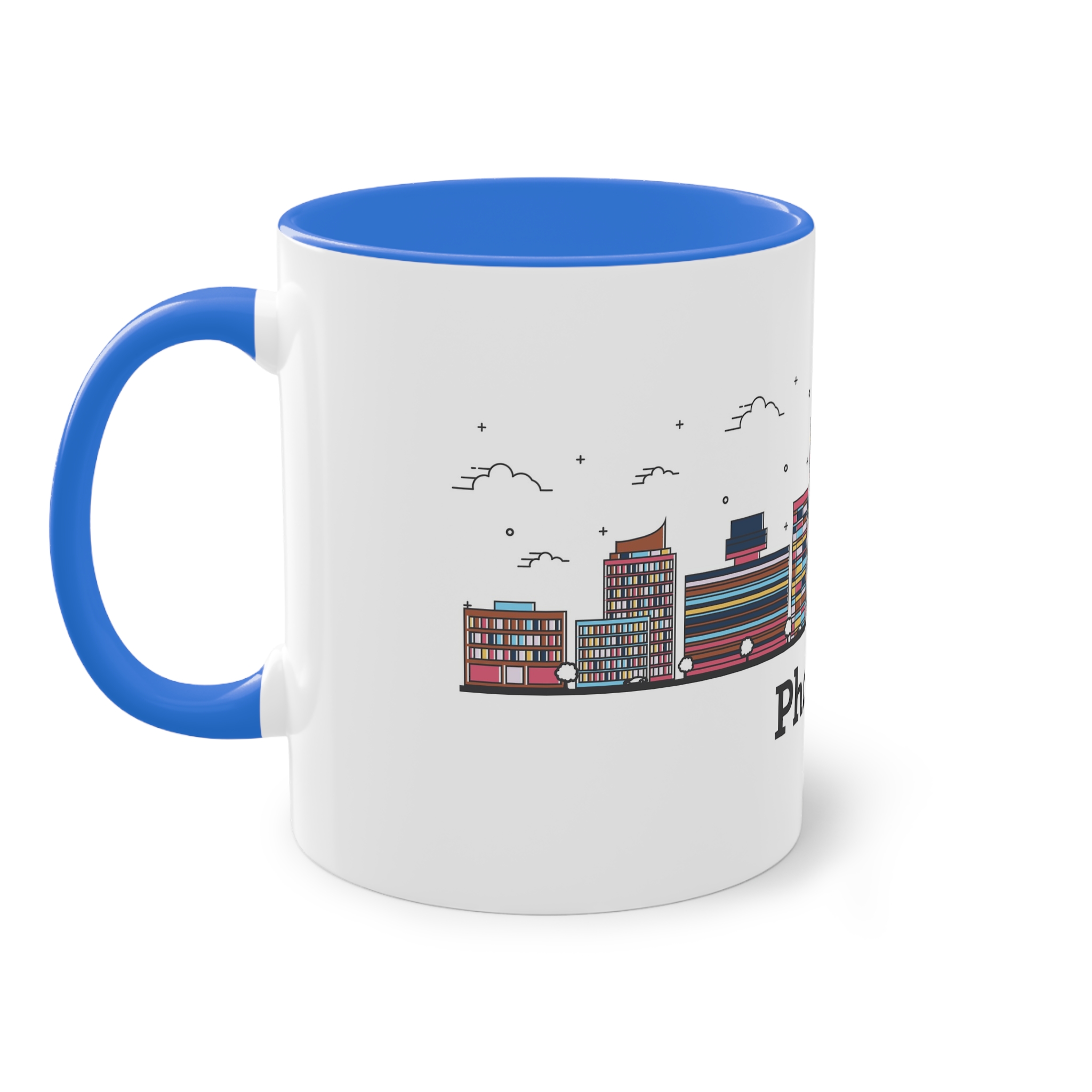 Phoenix Outline Bold Color Two Tone Coffee Mug 11oz - Image 39