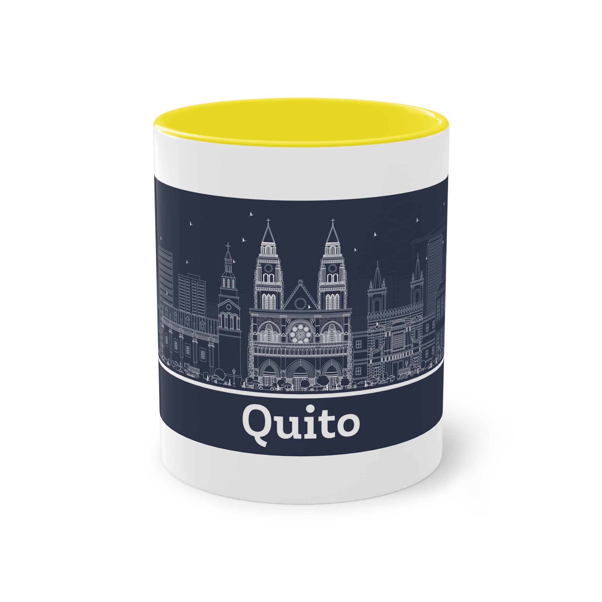 Quito Outline Inverse Two Tone Coffee Mug 11oz - Image 21