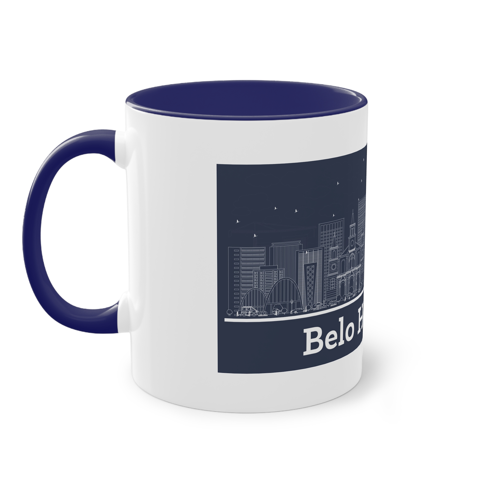 Belo Horizonte Outline Inverse Two Tone Coffee Mug 11oz - Image 43