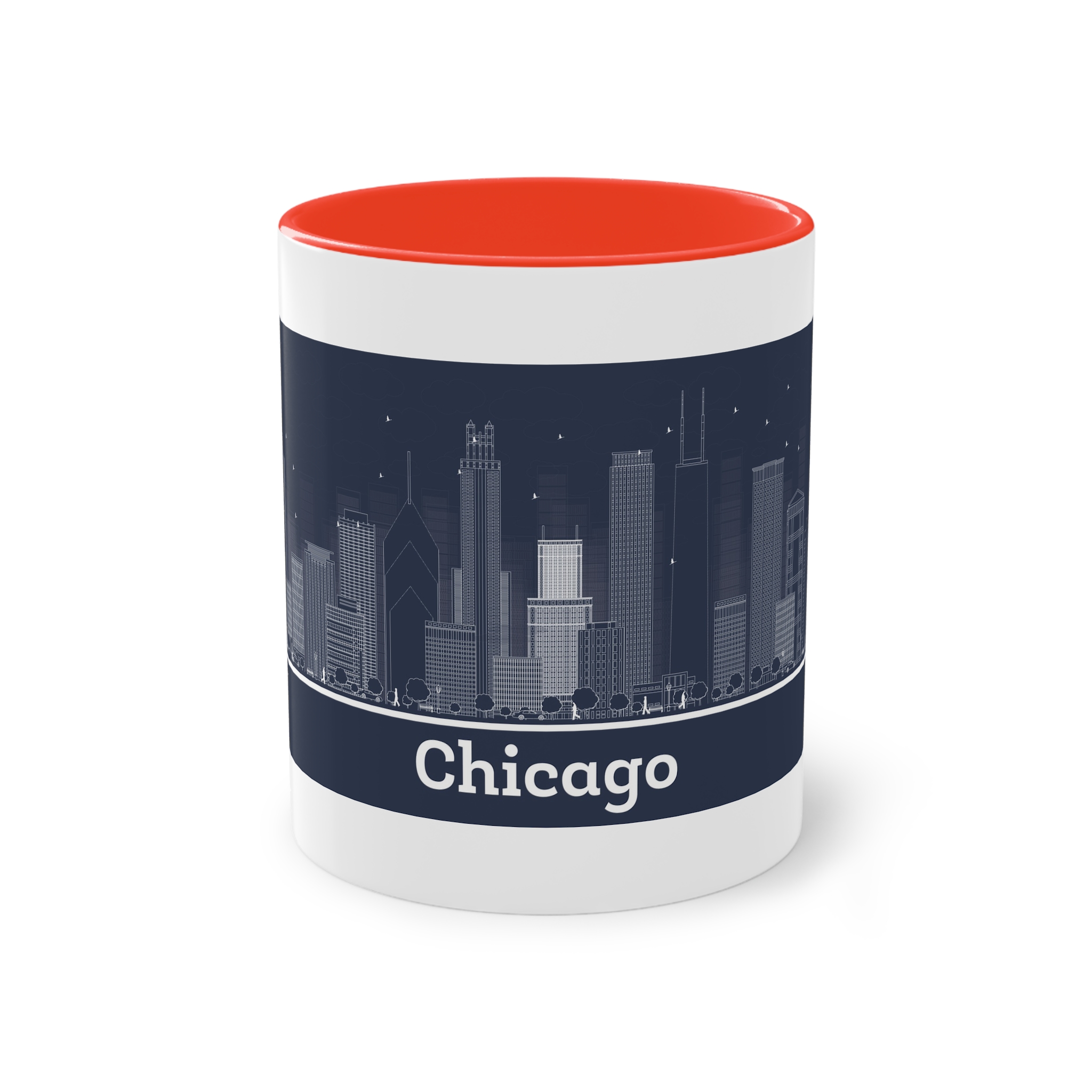 Chicago Outline Inverse Two Tone Coffee Mug 11oz