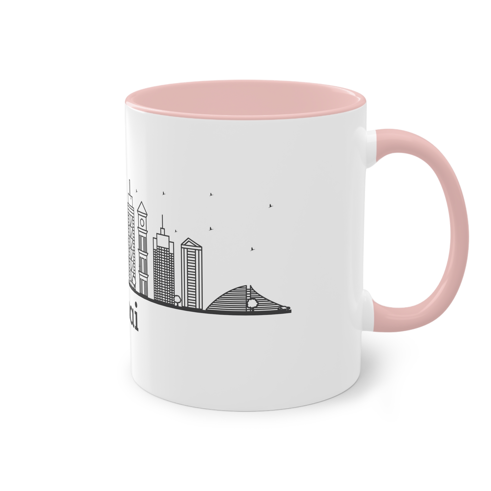 Dubai Outline Bold Two Tone Coffee Mug 11oz - Image 48