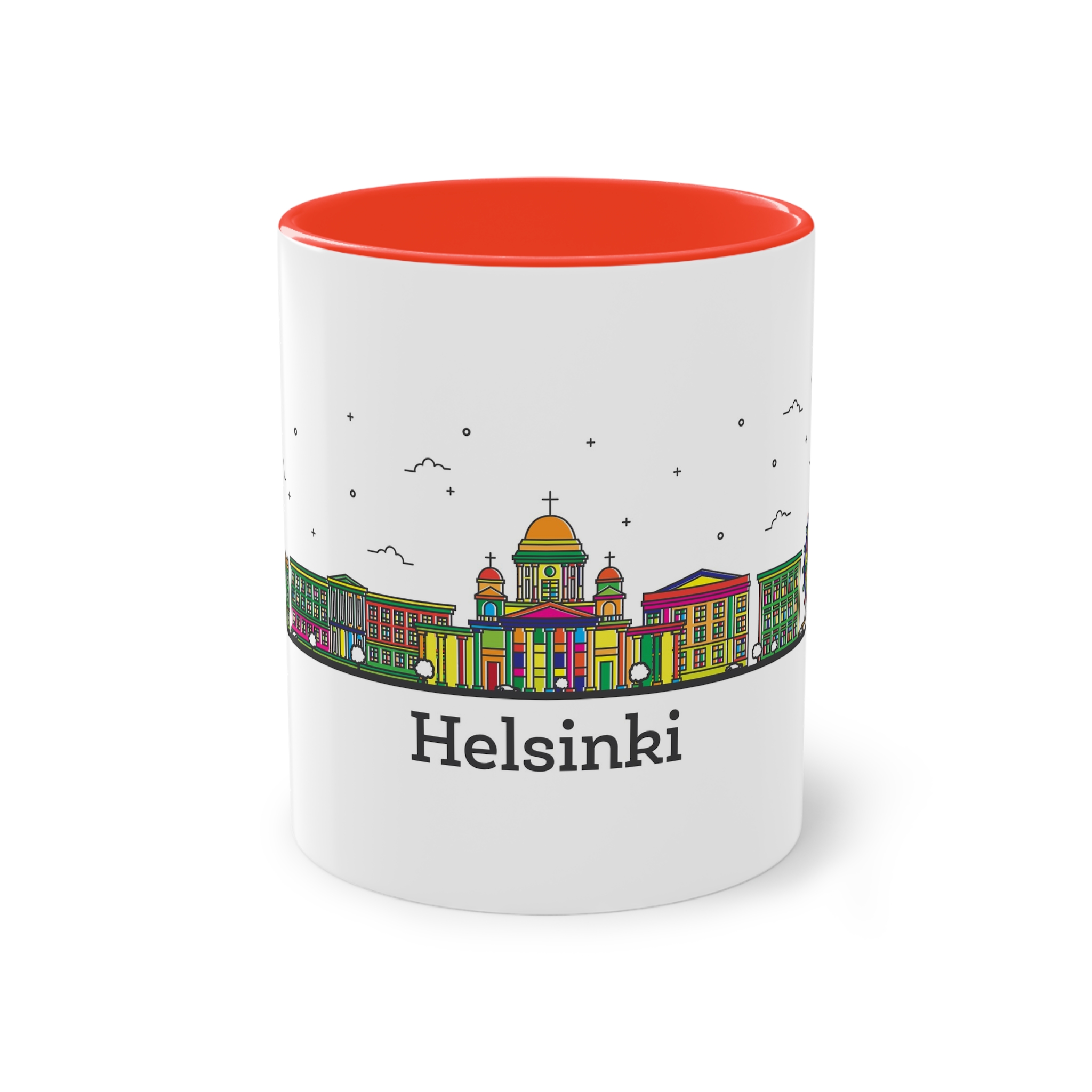 Helsinki Outline Bold Color Two Tone Coffee Mug 11oz
