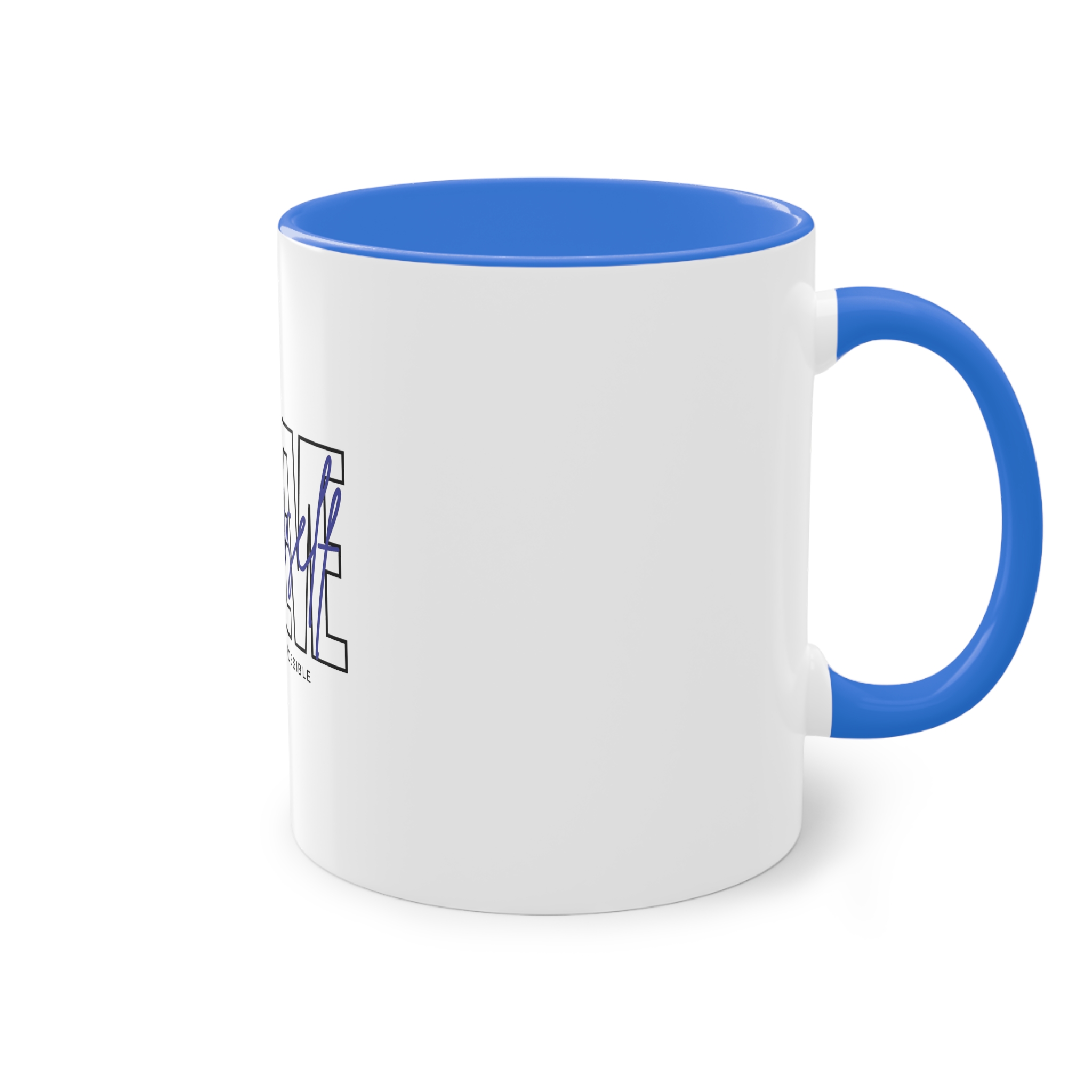 Believe Yourself Positive Affirmation Typography Two Tone Coffee Mug 11oz - Image 40