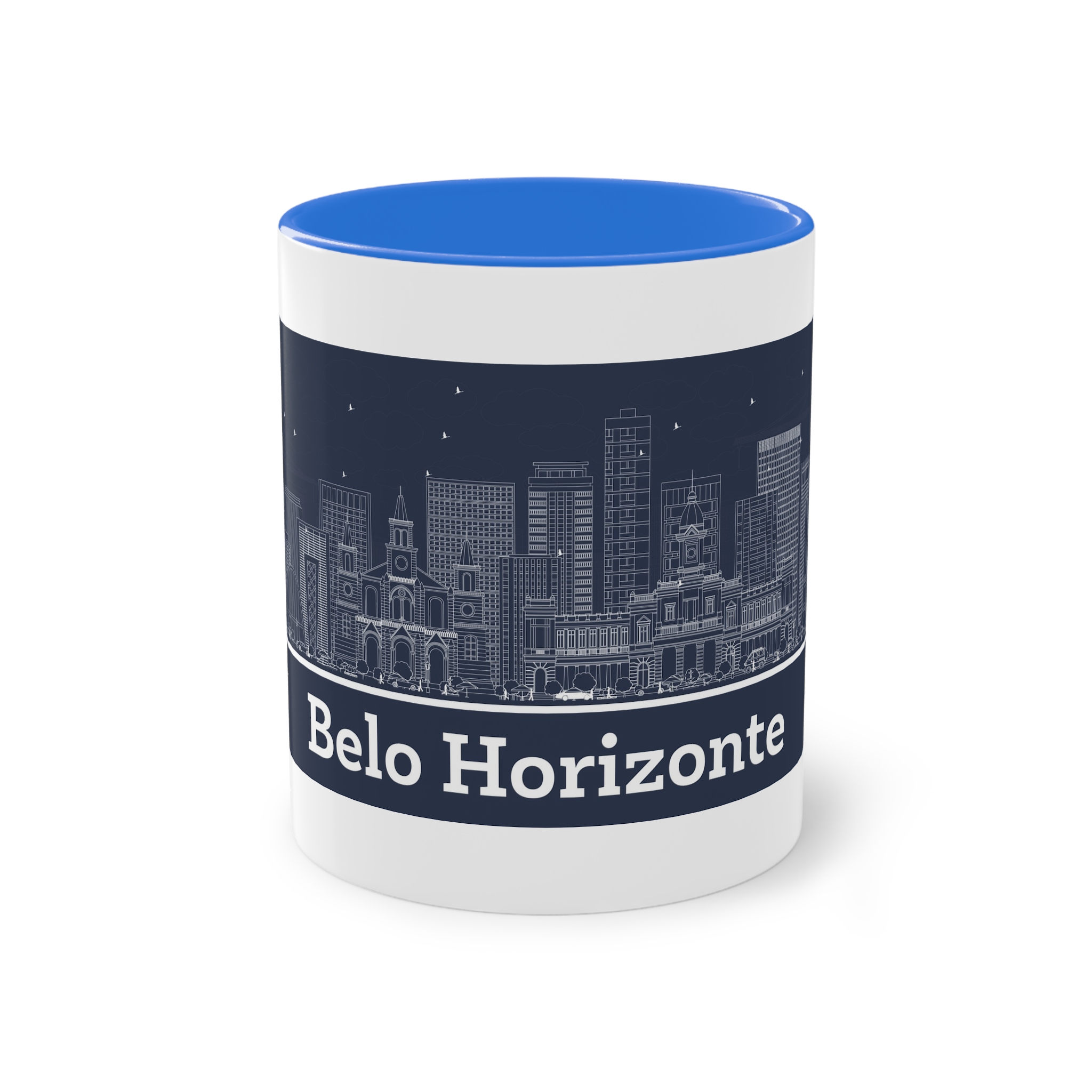 Belo Horizonte Outline Inverse Two Tone Coffee Mug 11oz - Image 37