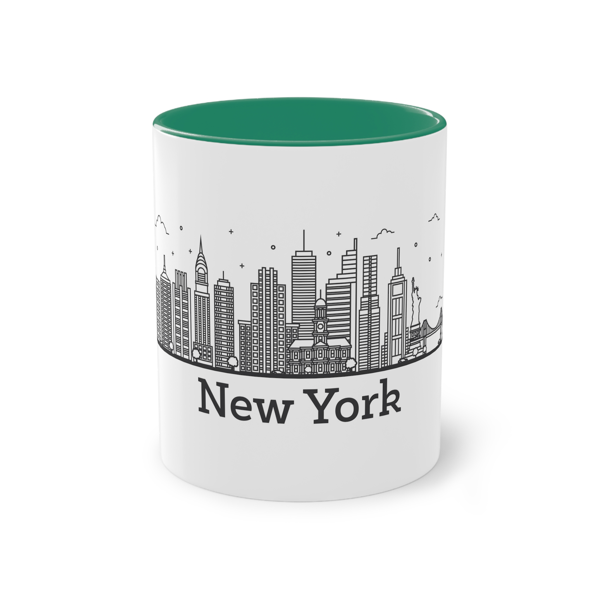 New York Outline Bold 2018 Two Tone Coffee Mug 11oz - Image 29