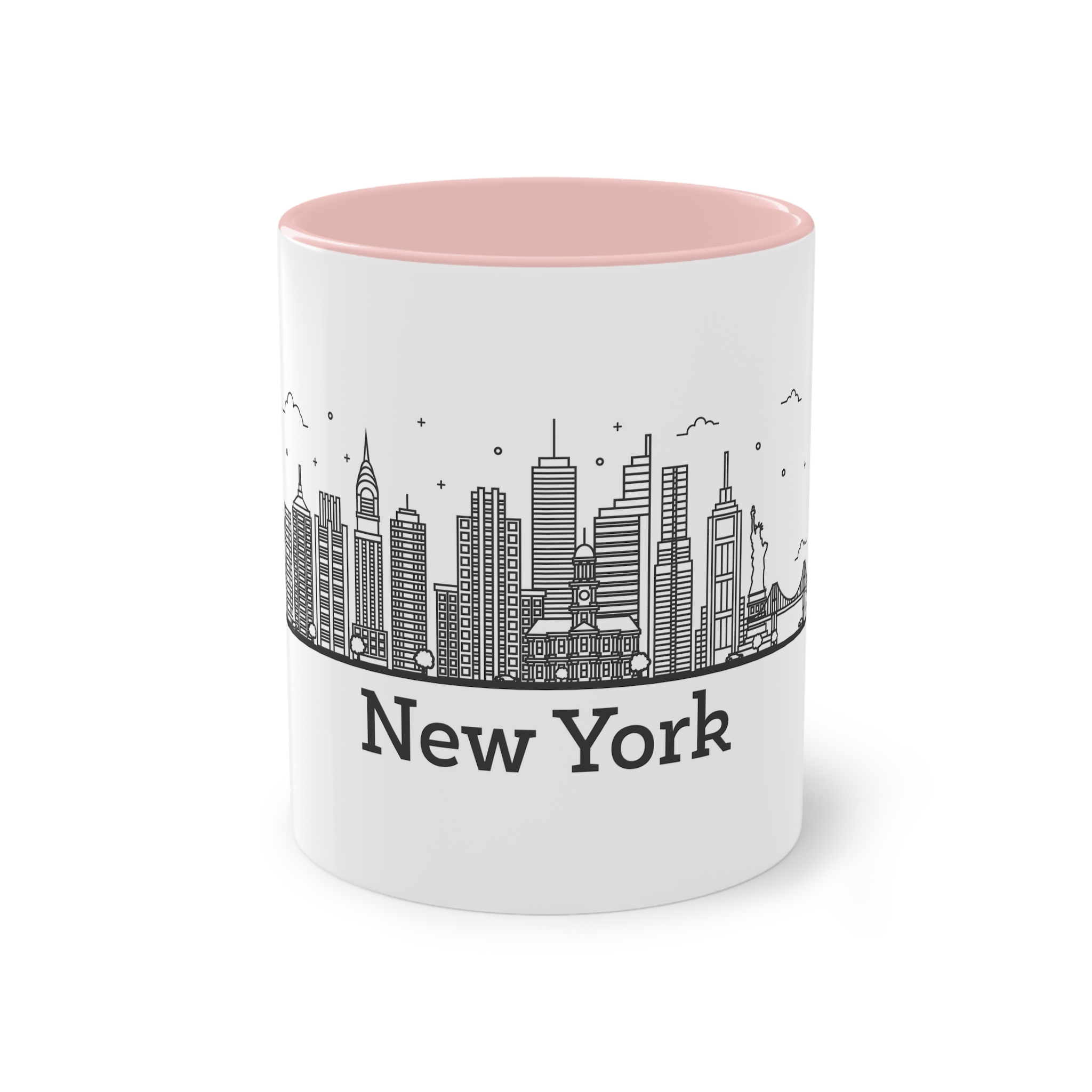New York Outline Bold 2018 Two Tone Coffee Mug 11oz - Image 45
