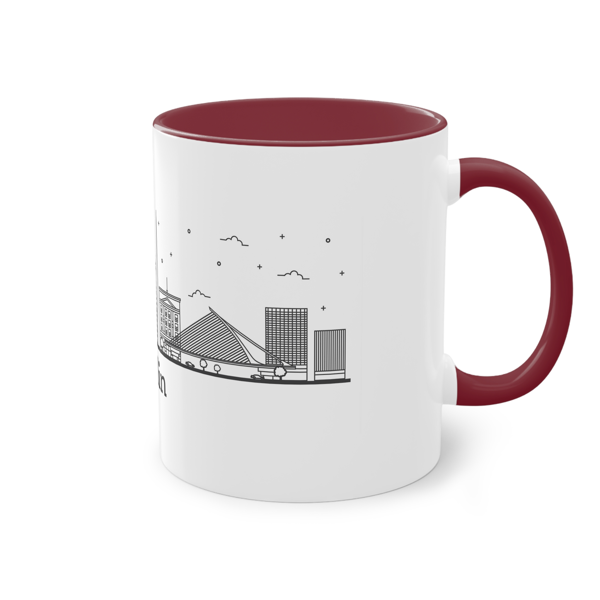 Dublin Outline Bold Two Tone Coffee Mug 11oz - Image 8