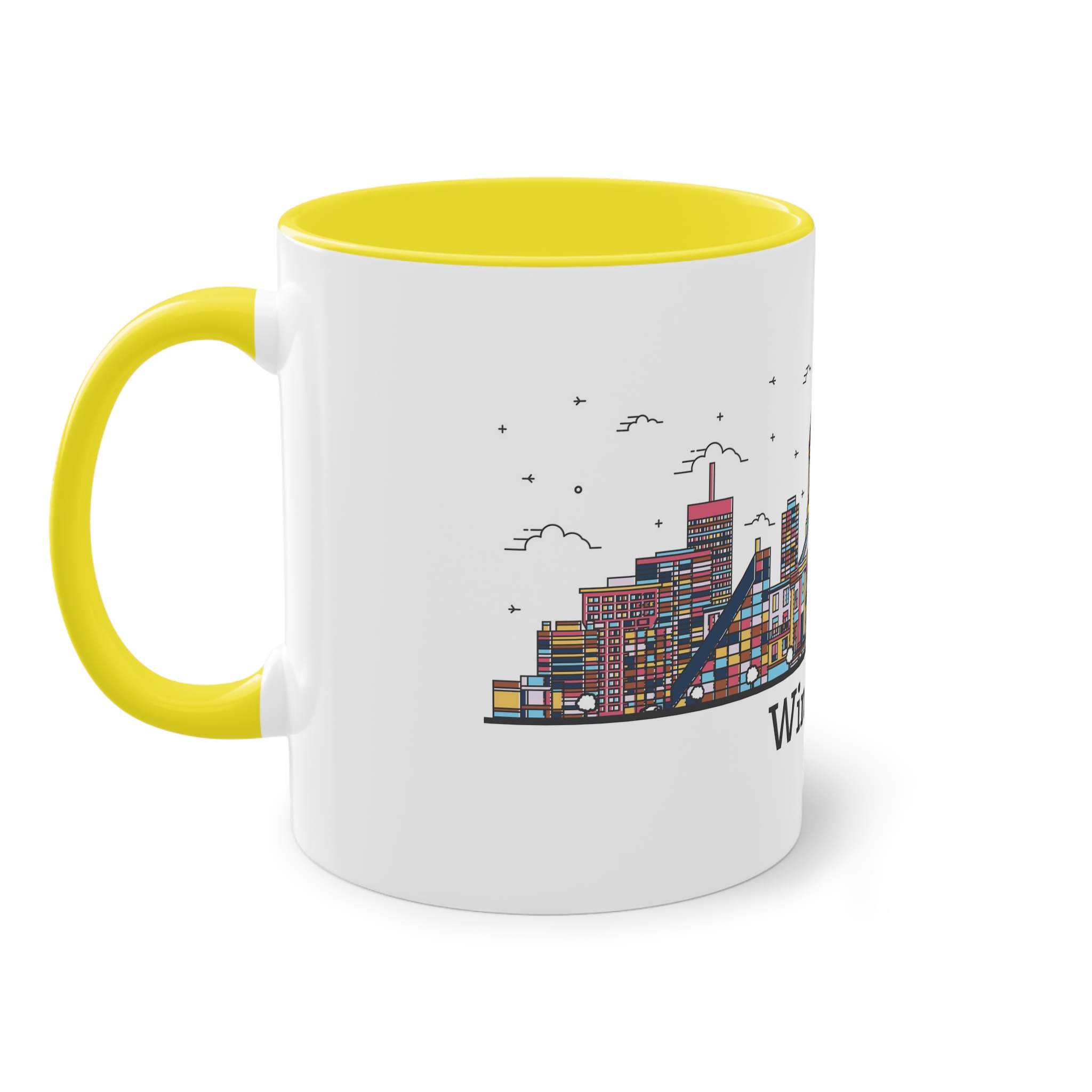 Winnipeg Outline Bold Color Two Tone Coffee Mug 11oz - Image 23