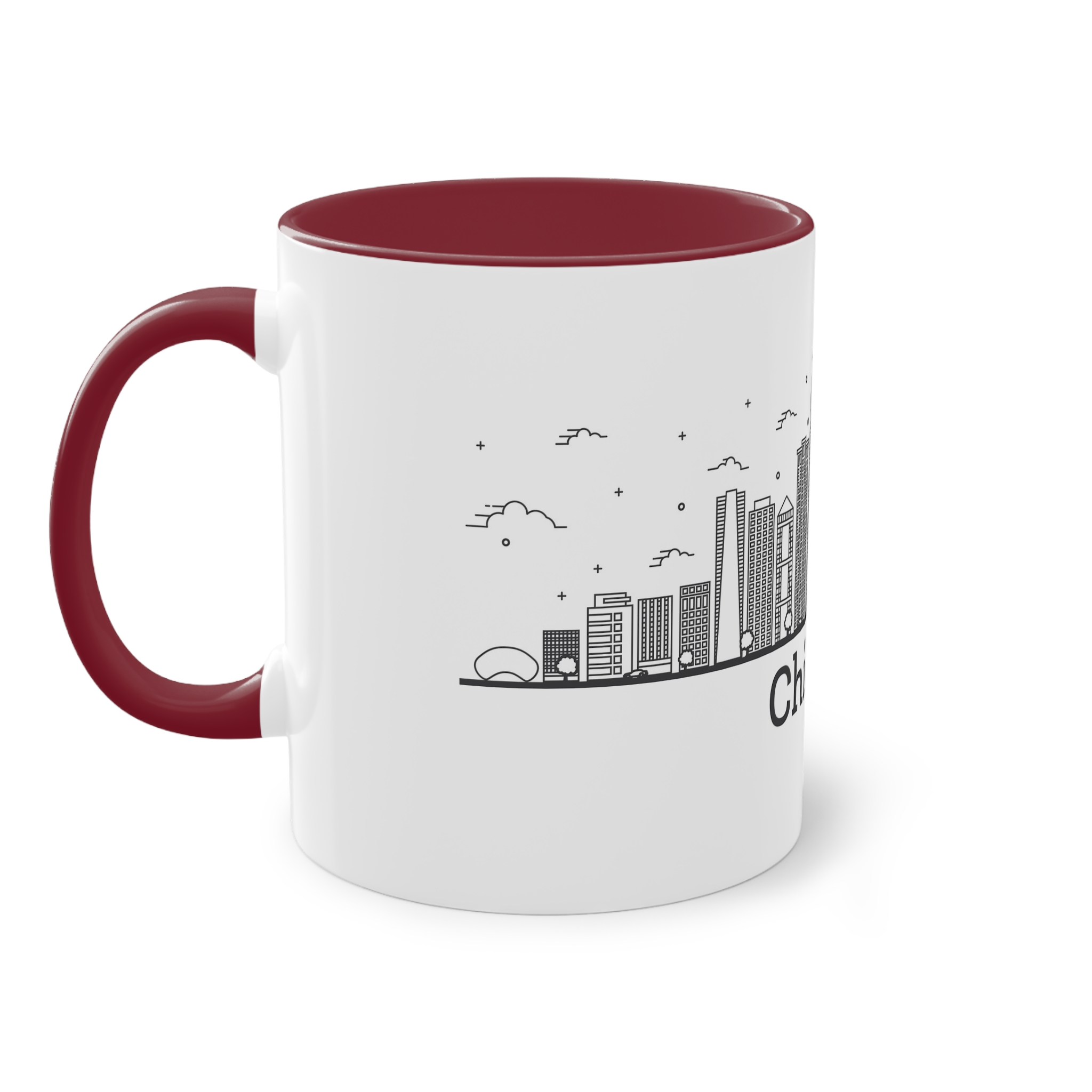 Chicago Outline Bold Two Tone Coffee Mug 11oz - Image 7