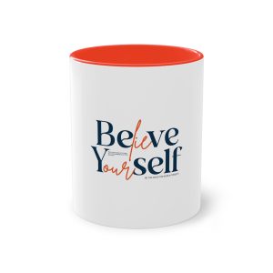 Believe Yourself Motivational Quote Copia Two Tone Coffee Mug 11oz