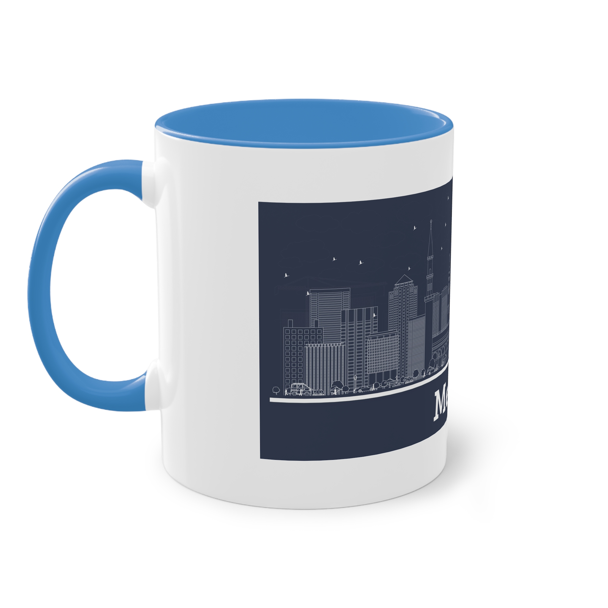Medina Outline Inverse Two Tone Coffee Mug 11oz - Image 35