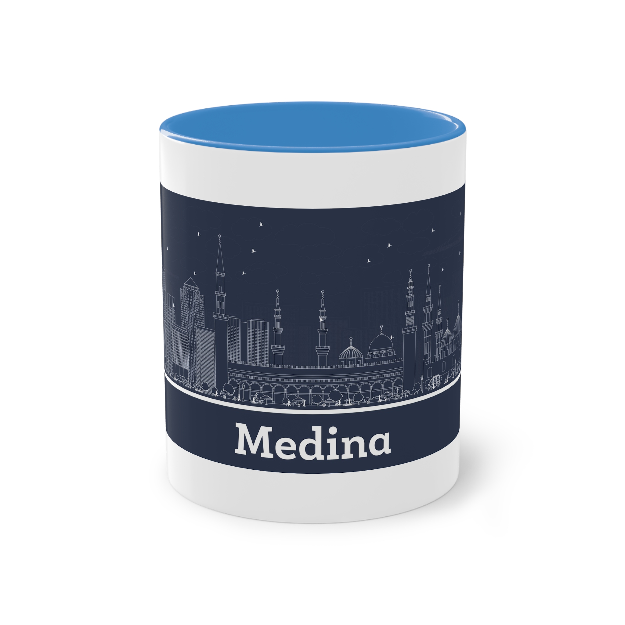 Medina Outline Inverse Two Tone Coffee Mug 11oz - Image 33