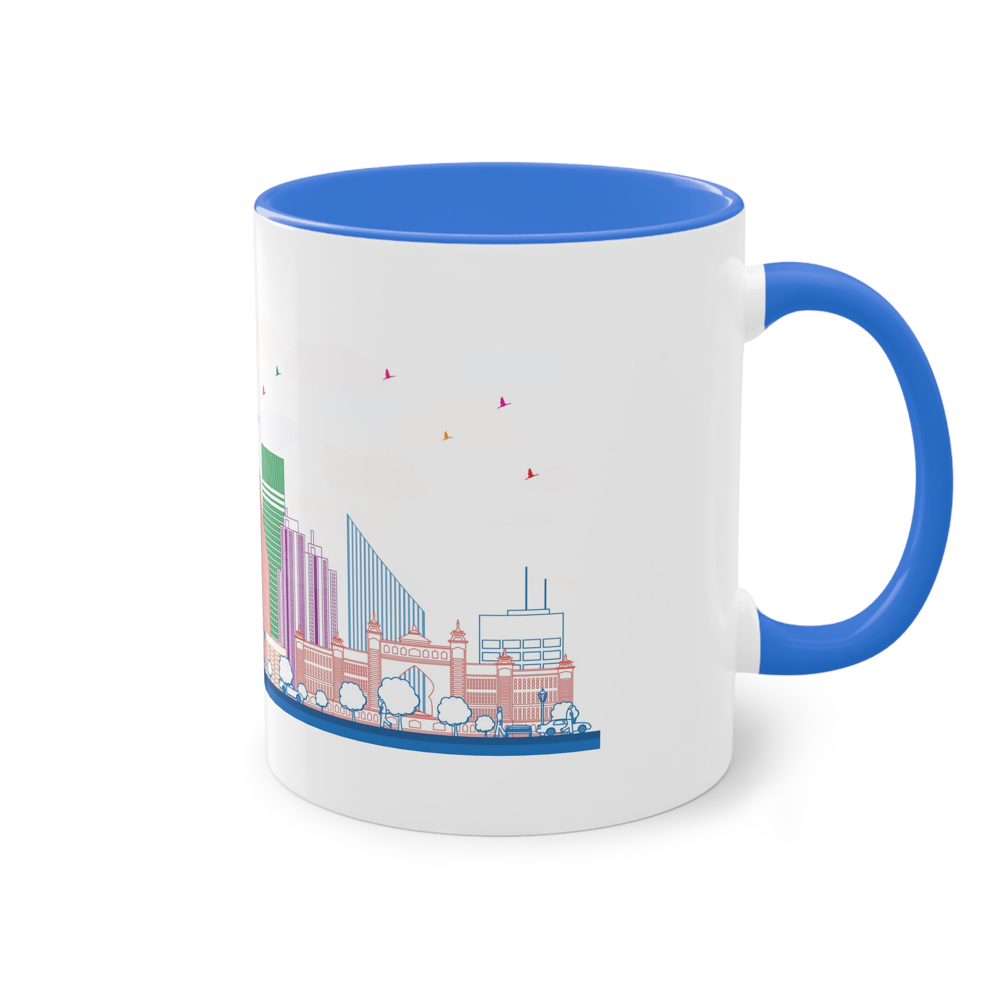 Dubai Outline Color Two Tone Coffee Mug 11oz - Image 40
