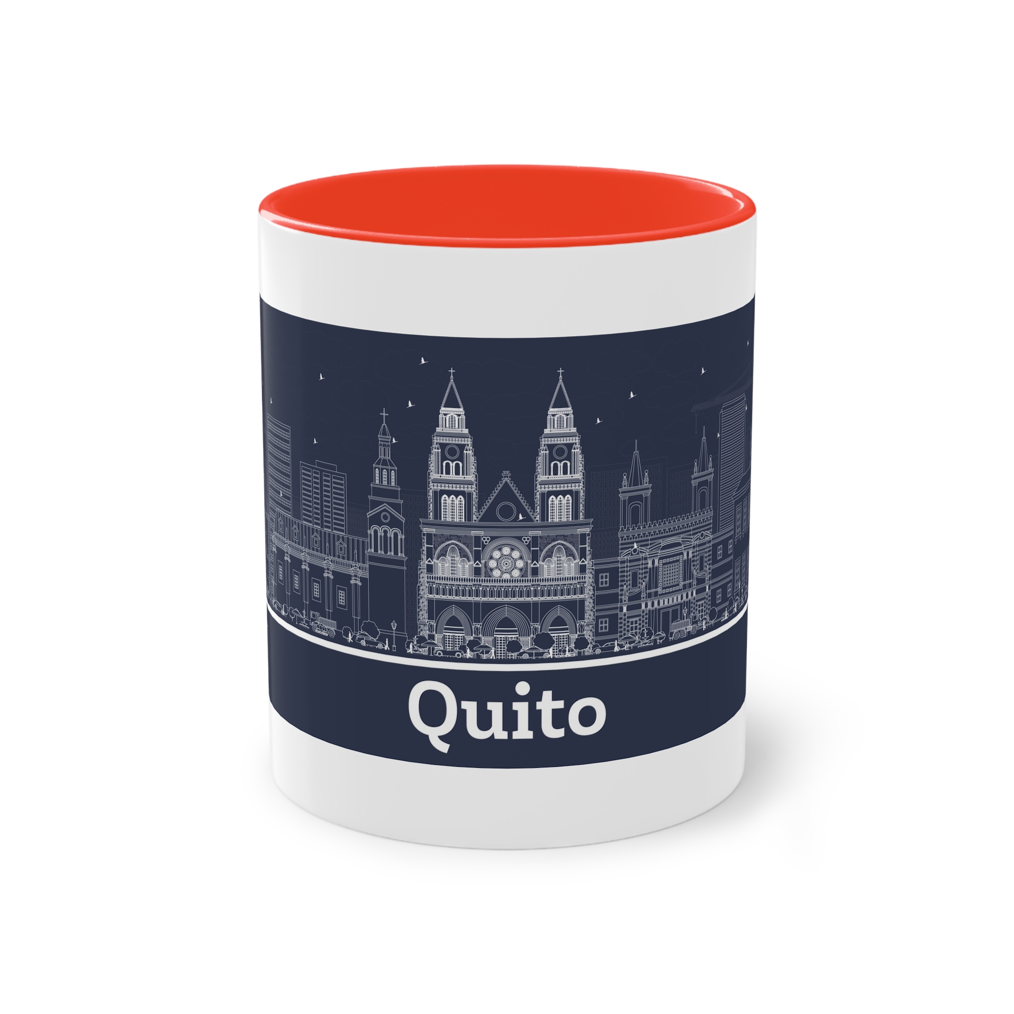 Quito Outline Inverse Two Tone Coffee Mug 11oz