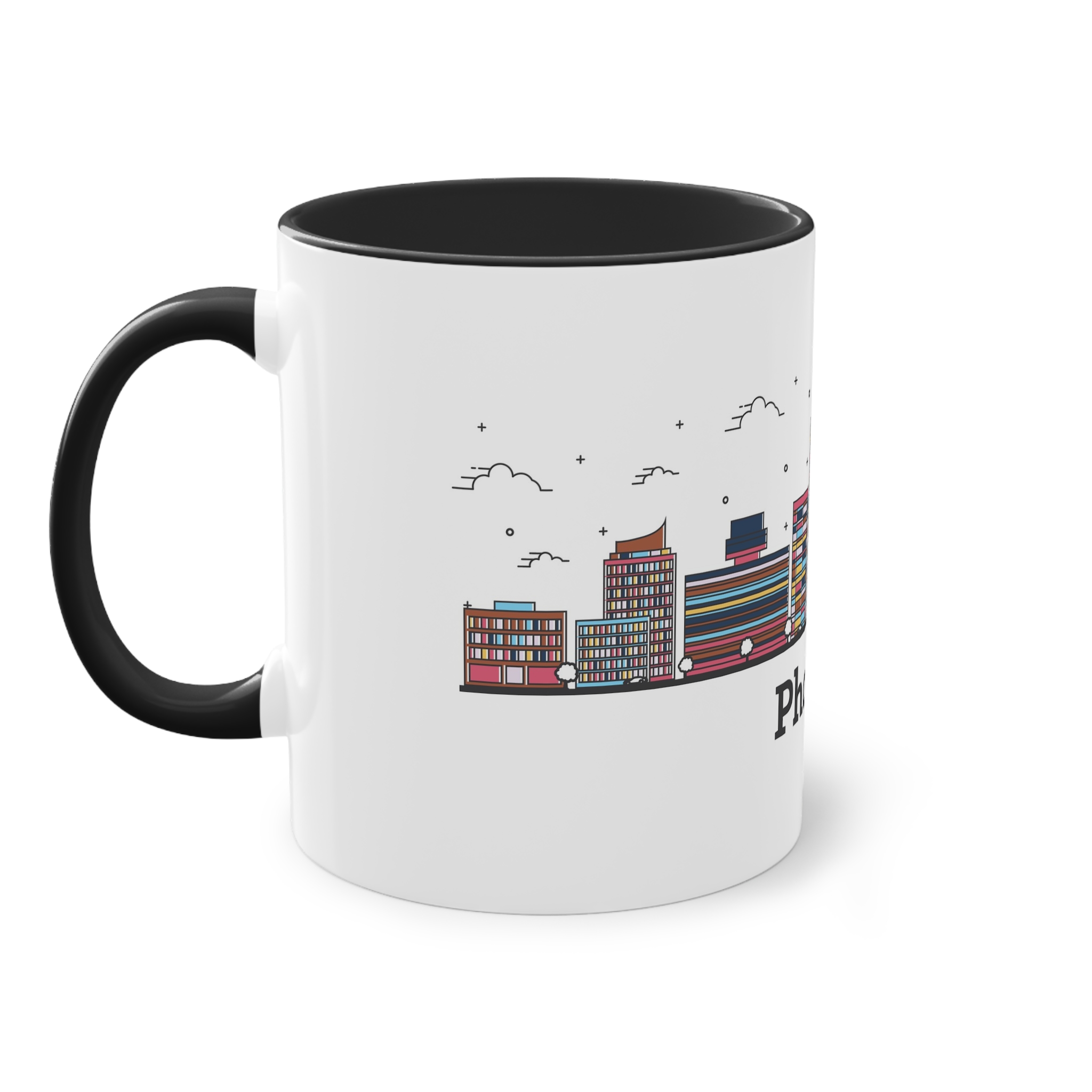 Phoenix Outline Bold Color Two Tone Coffee Mug 11oz - Image 11