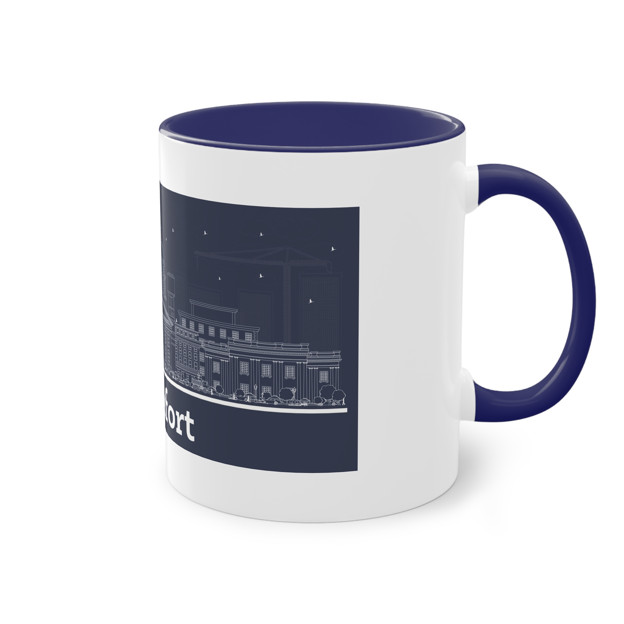 Frankfort Outline Inverse Two Tone Coffee Mug 11oz - Image 44