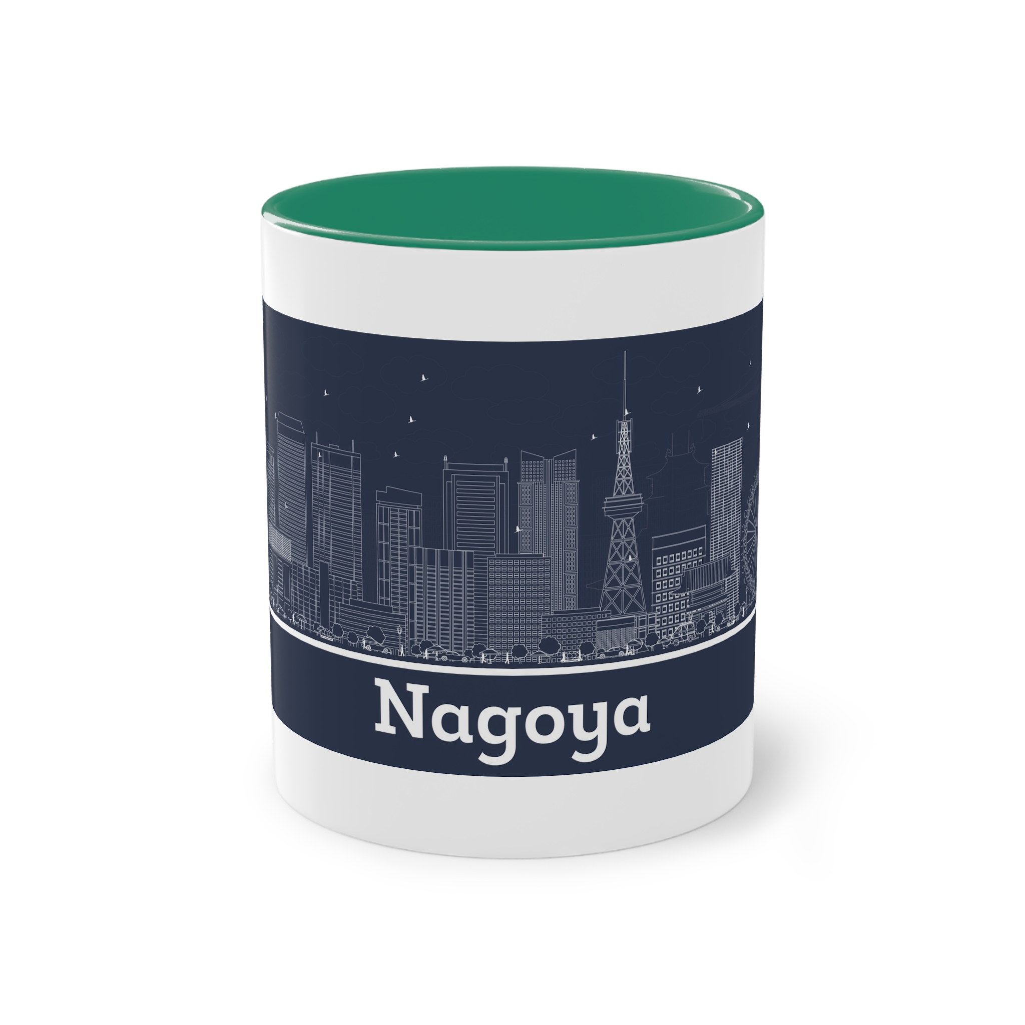 Nagoya Outline Inverse Two Tone Coffee Mug 11oz - Image 29