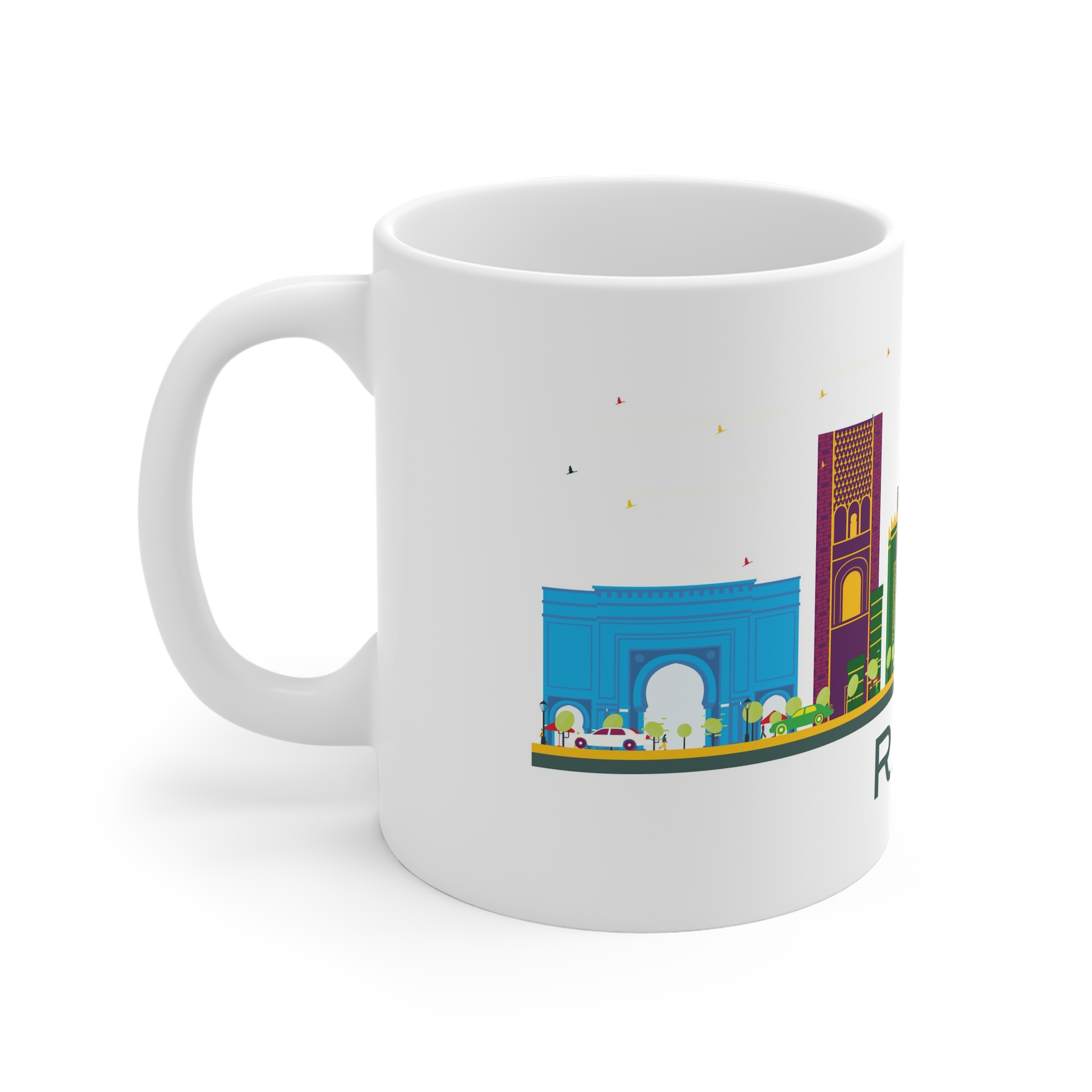 Rabat Color Isolated 11oz White Mug - Image 2