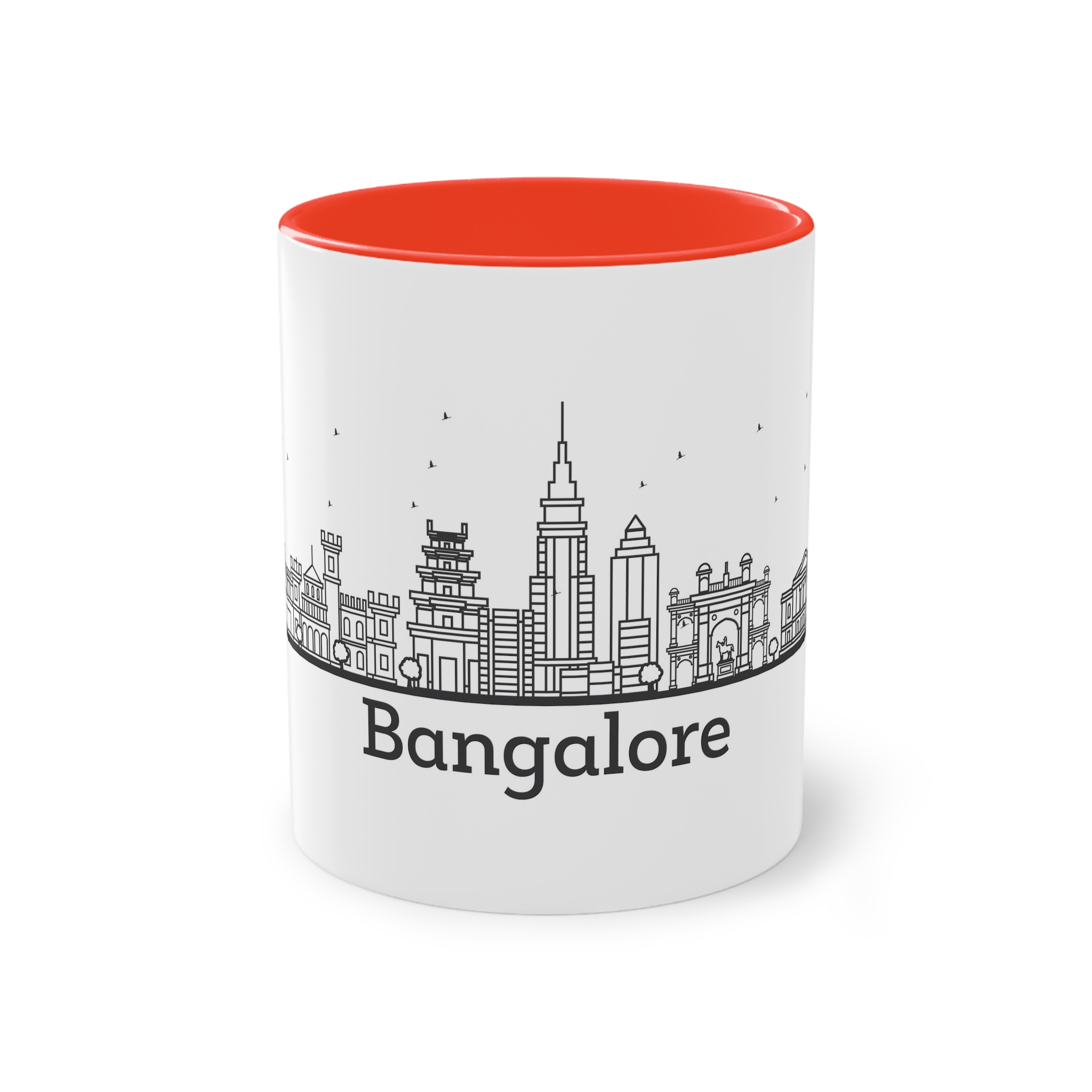 Bangalore Outline Bold Two Tone Coffee Mug 11oz