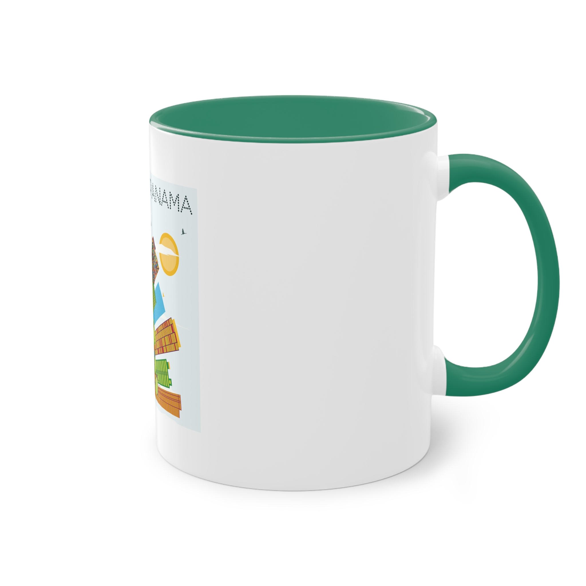 Panama Color Corner Cloud Two Tone Coffee Mug 11oz - Image 32