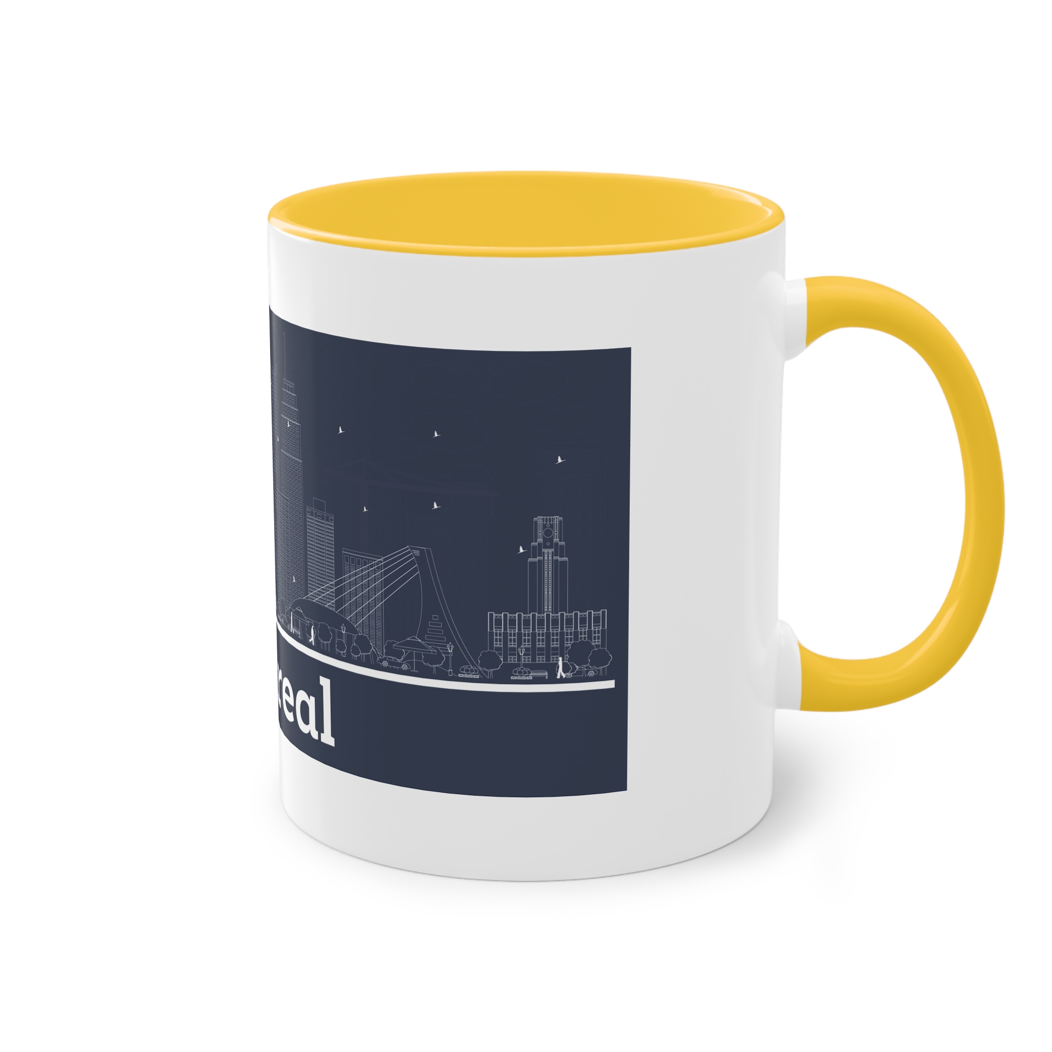 Montreal Outline Inverse Two Tone Coffee Mug 11oz - Image 20