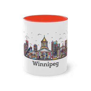 Winnipeg Outline Bold Color Two Tone Coffee Mug 11oz