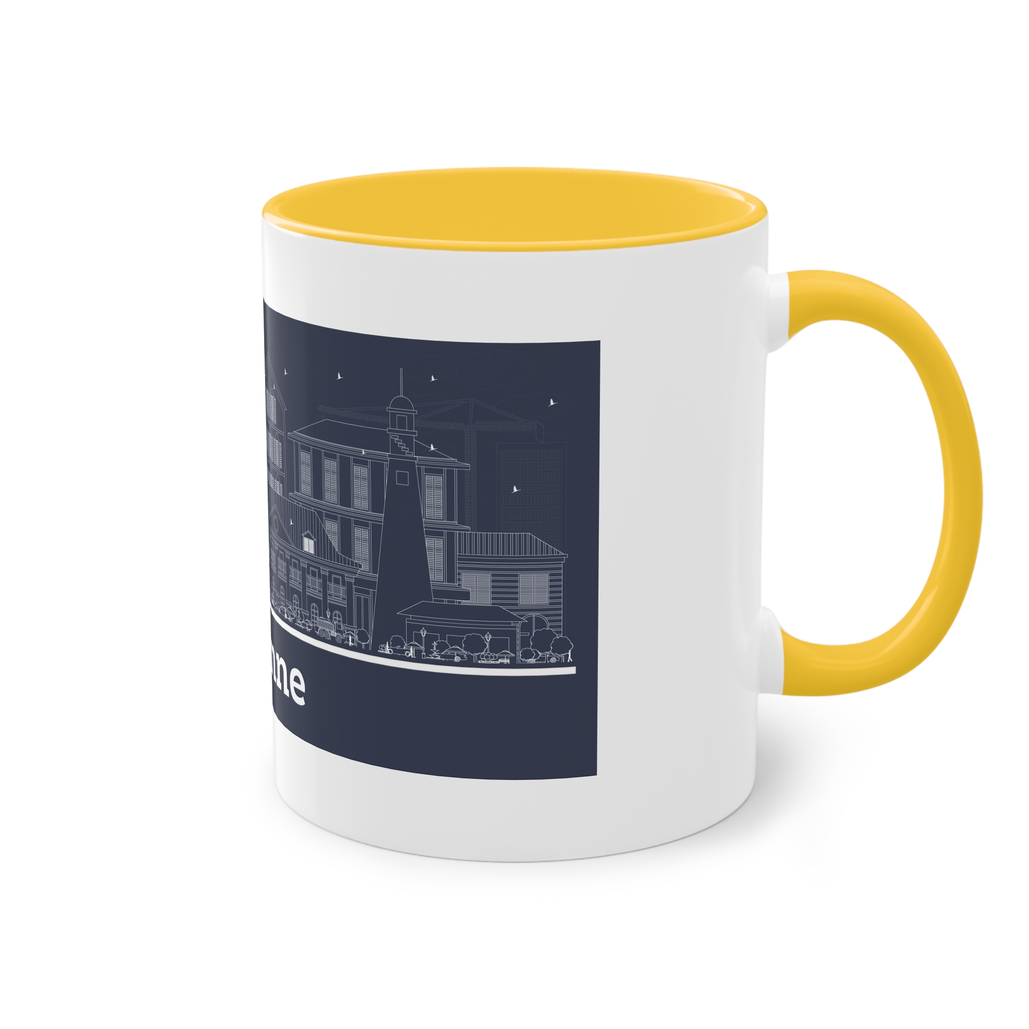 Cayenne Outline Inverse Two Tone Coffee Mug 11oz - Image 20