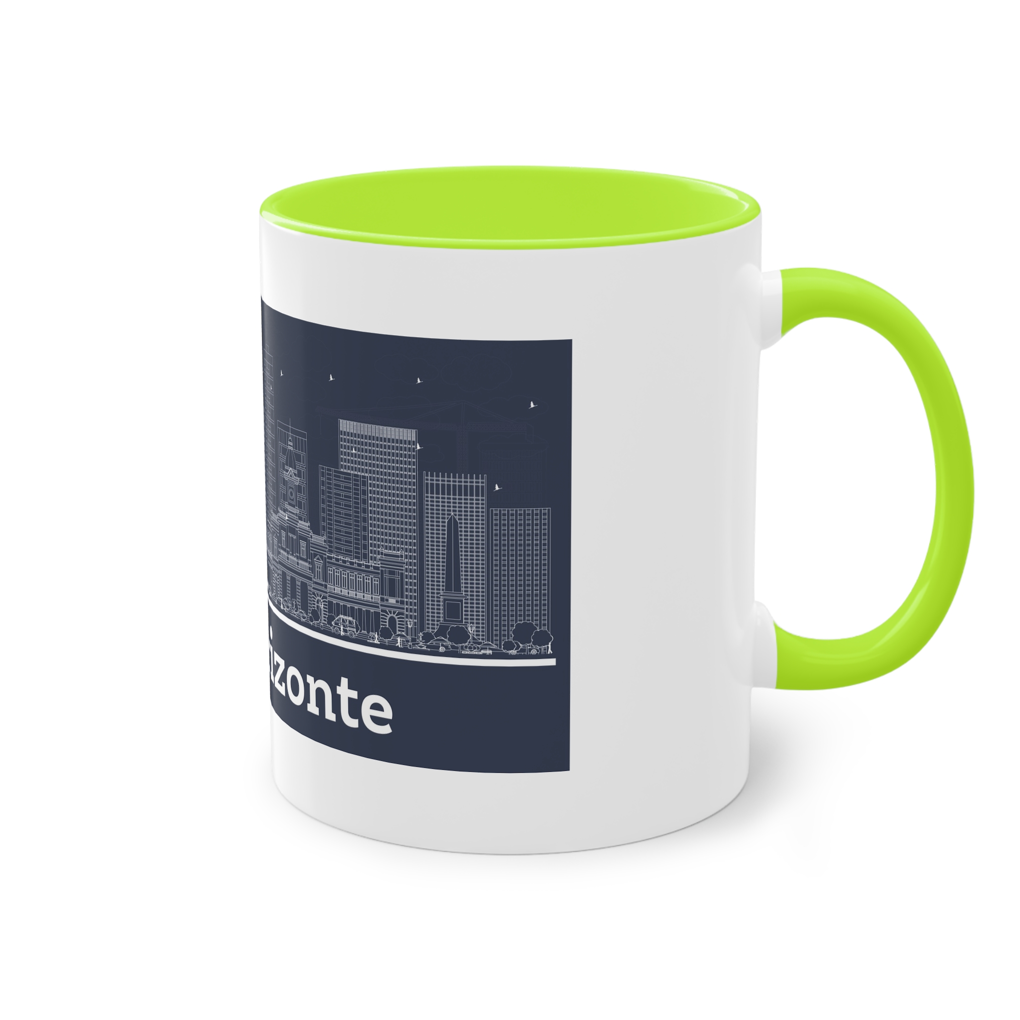 Belo Horizonte Outline Inverse Two Tone Coffee Mug 11oz - Image 28