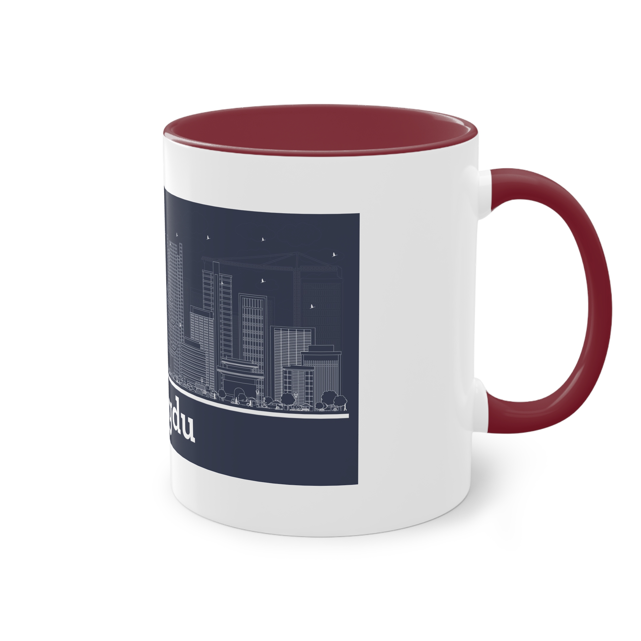 Chengdu Outline Inverse Two Tone Coffee Mug 11oz - Image 8