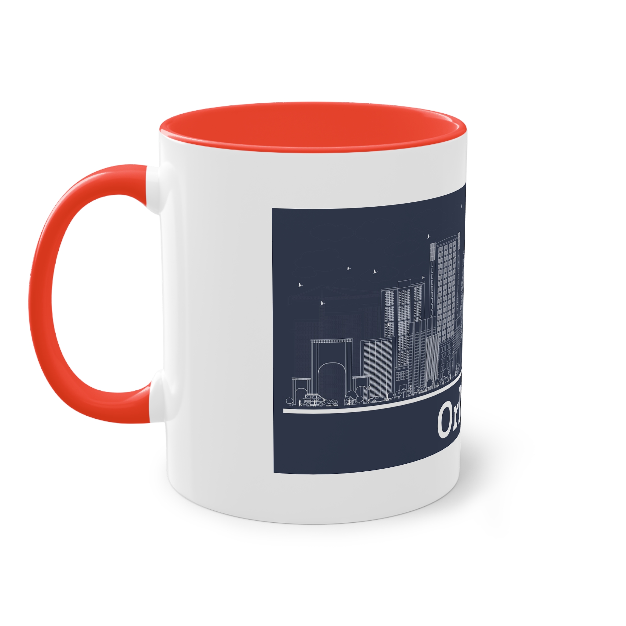 Orlando Outline Inverse Two Tone Coffee Mug 11oz - Image 3
