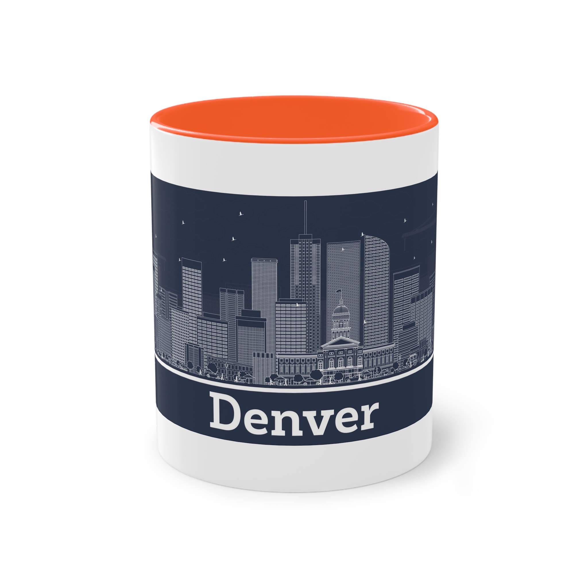 Denver Outline Inverse Two Tone Coffee Mug 11oz - Image 13