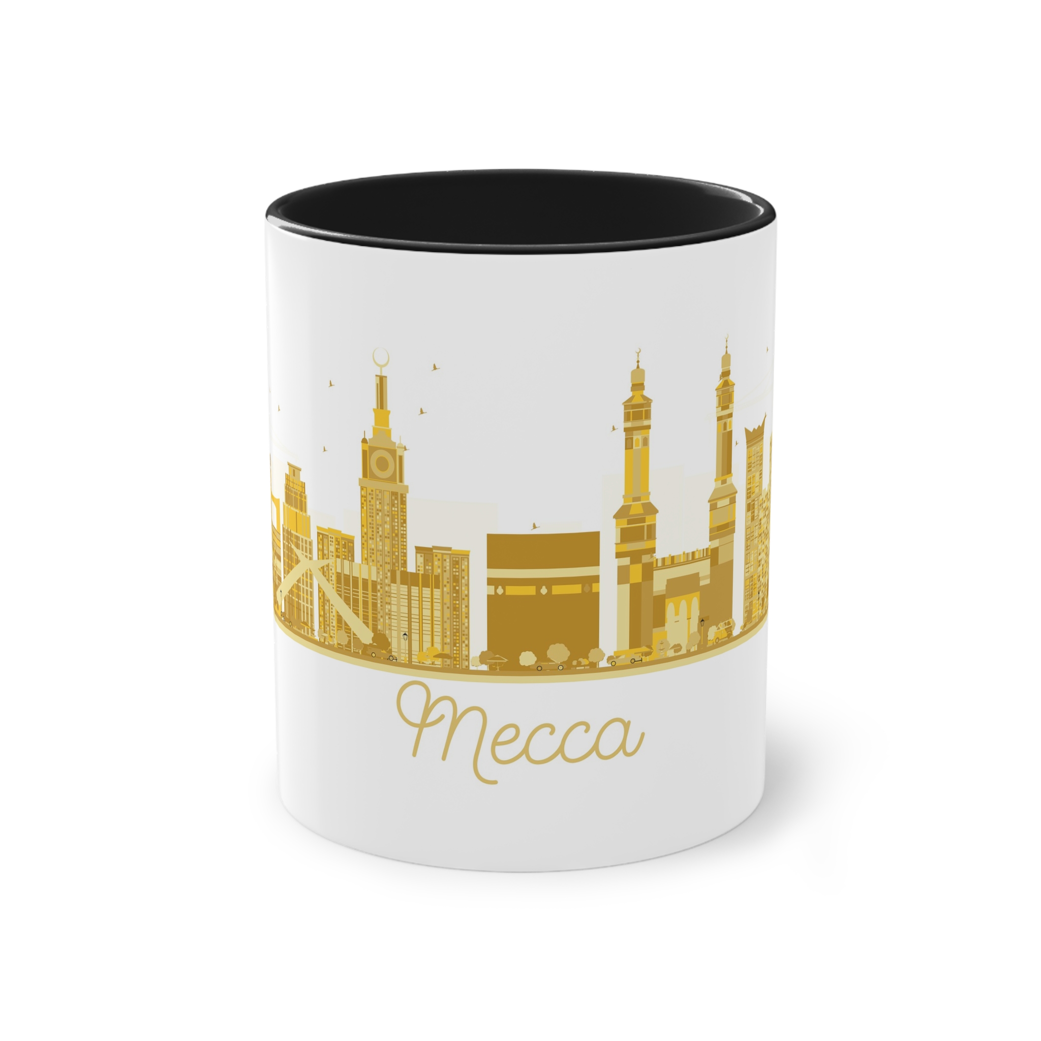 Mecca Golden Silhouette 1 Two Tone Coffee Mug 11oz - Image 9