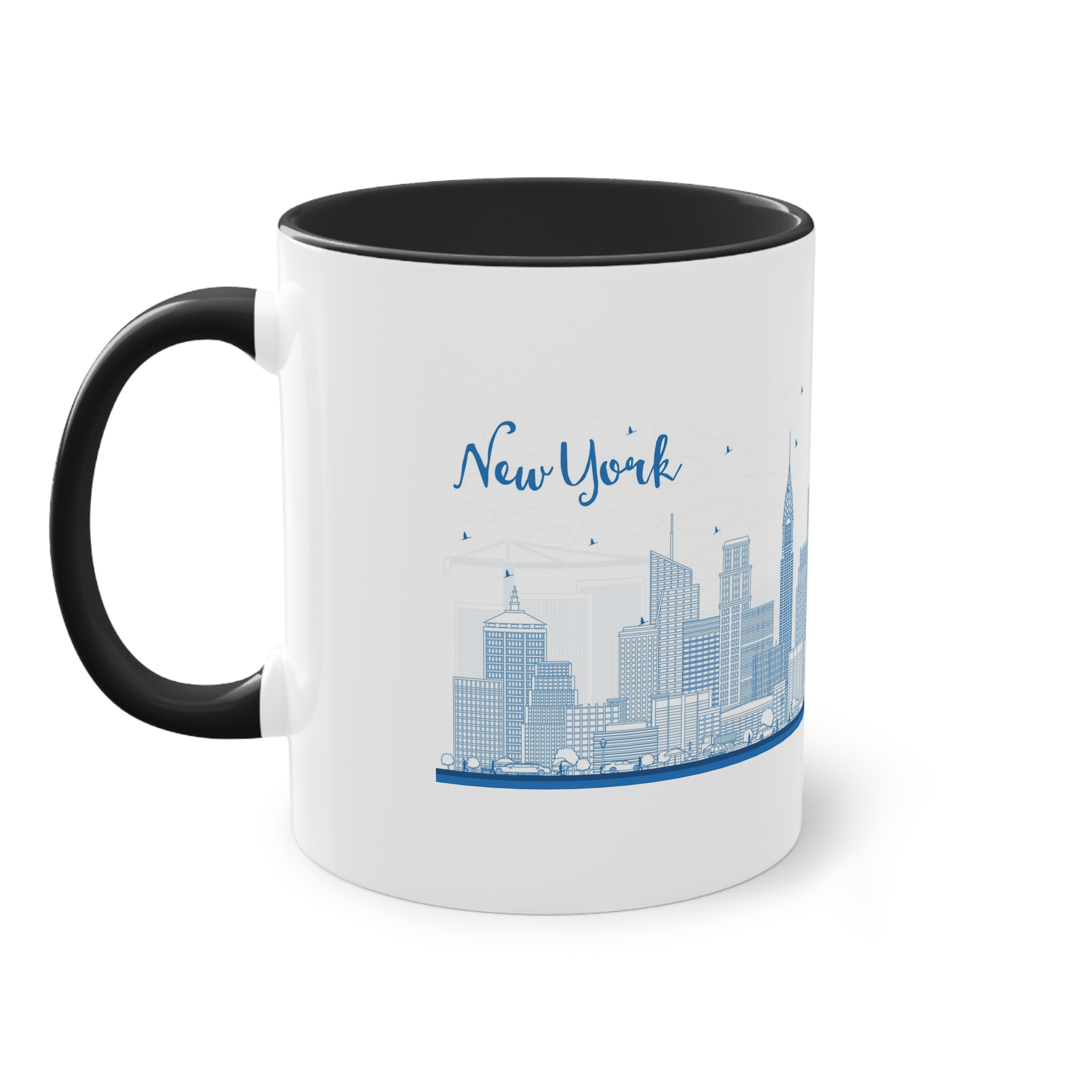 New York New Outline Two Tone Coffee Mug 11oz - Image 11