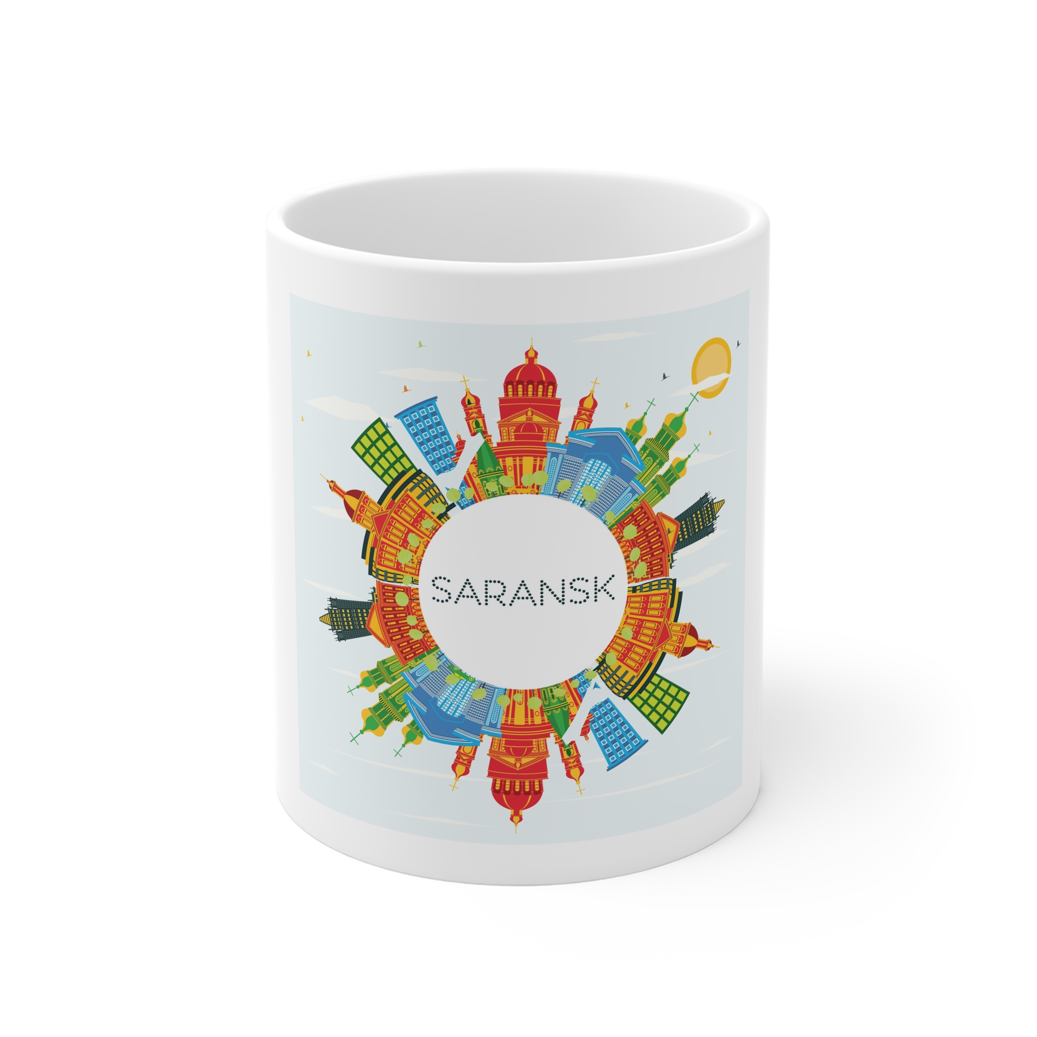 Saransk Color Circle Cloud 11oz White Mug