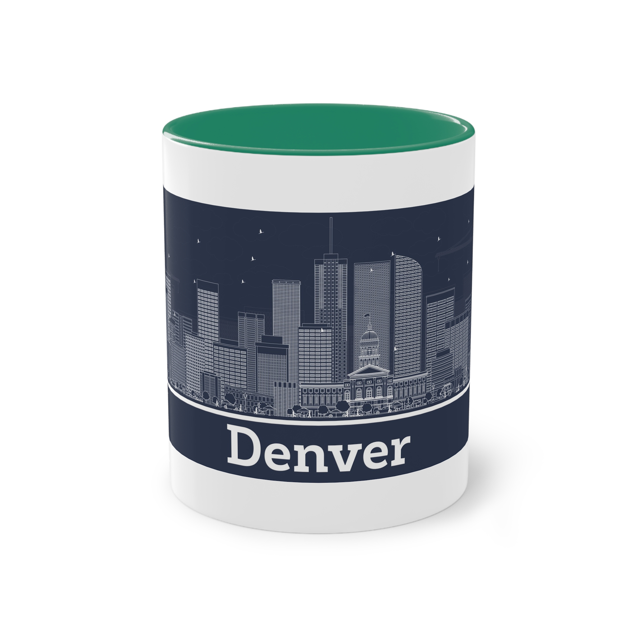 Denver Outline Inverse Two Tone Coffee Mug 11oz - Image 29