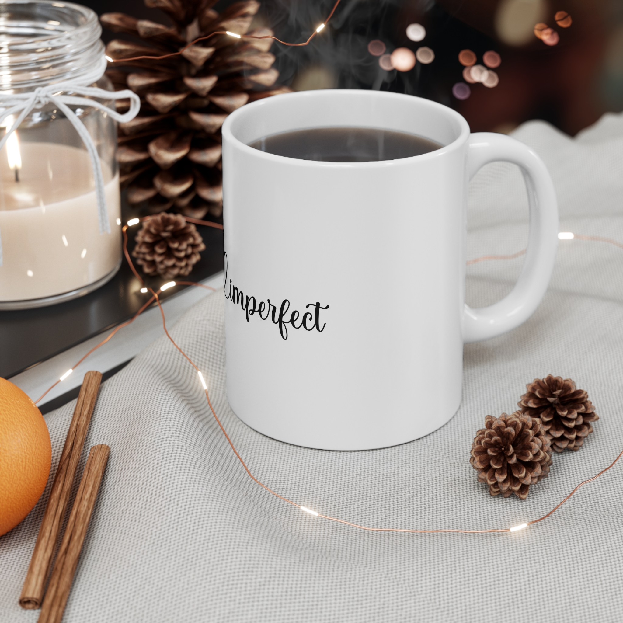 Perfectly Imperfect Heart Typography 11oz White Mug - Image 4