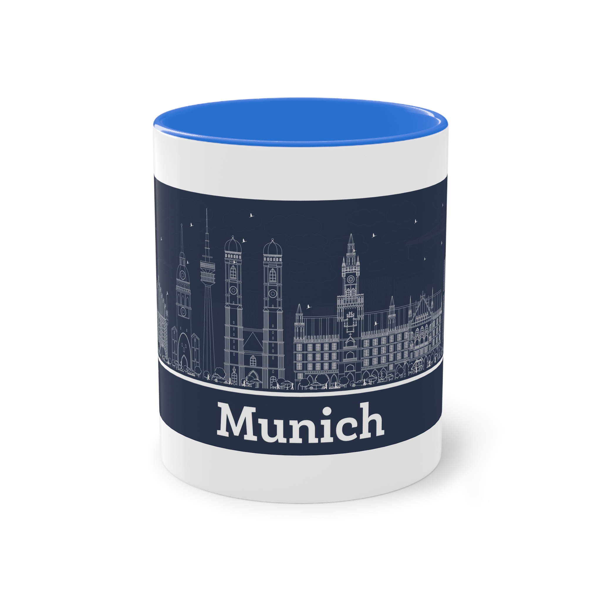 Munich Outline Inverse Two Tone Coffee Mug 11oz - Image 37