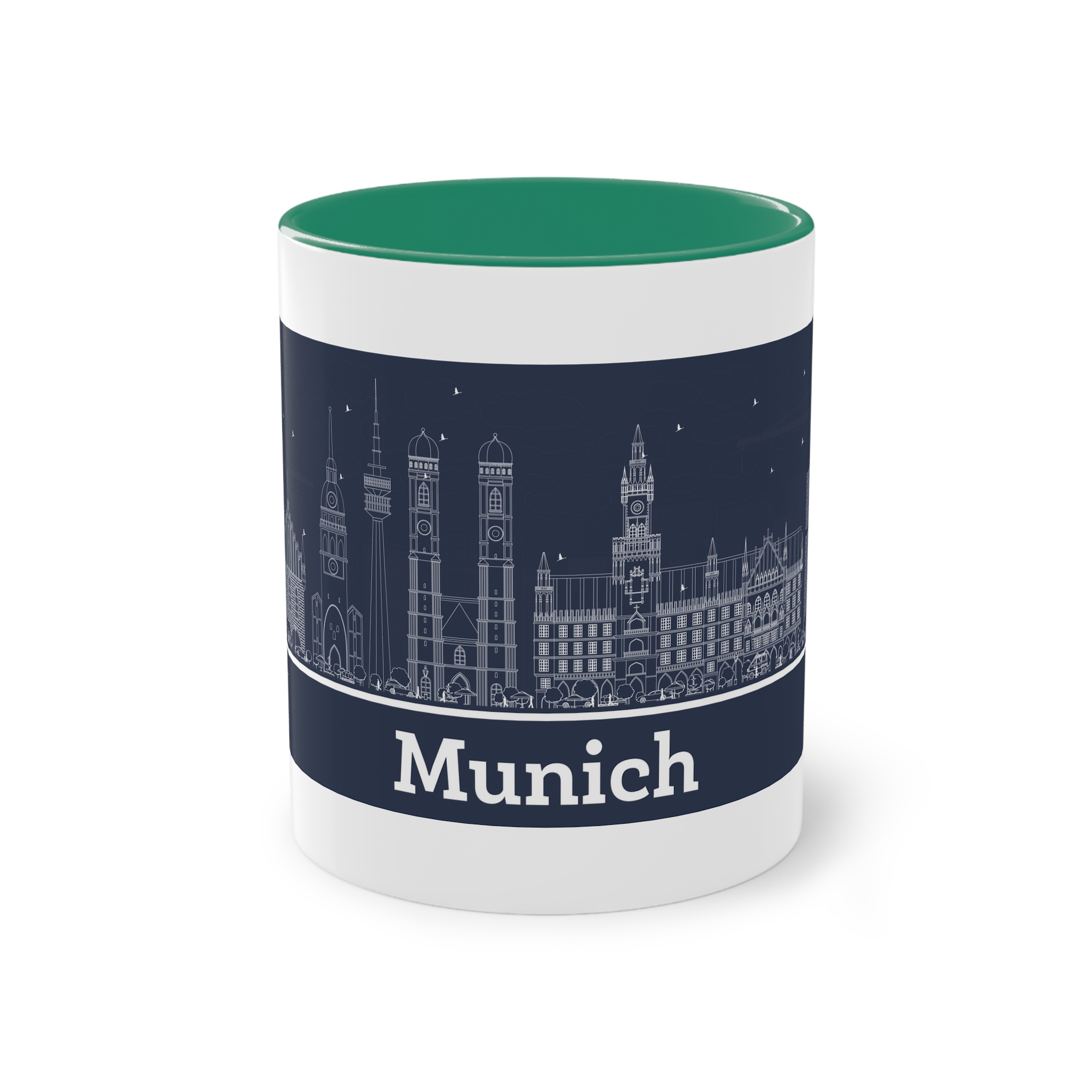 Munich Outline Inverse Two Tone Coffee Mug 11oz - Image 29