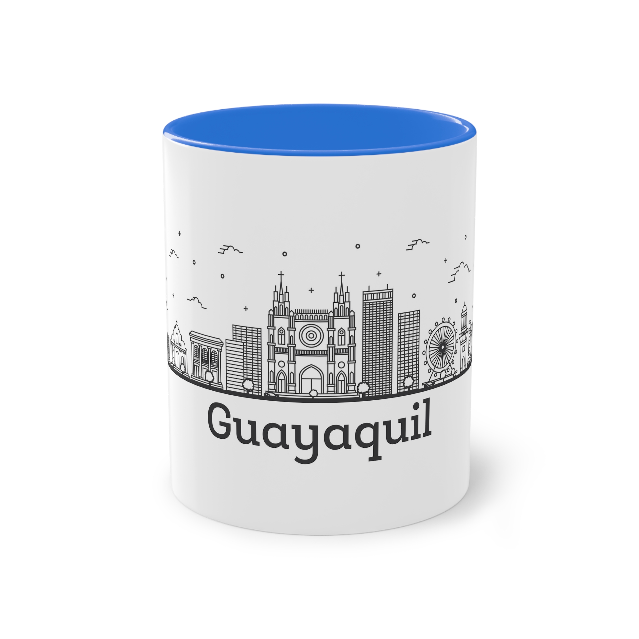 Guayaquil Outline Bold Two Tone Coffee Mug 11oz - Image 37