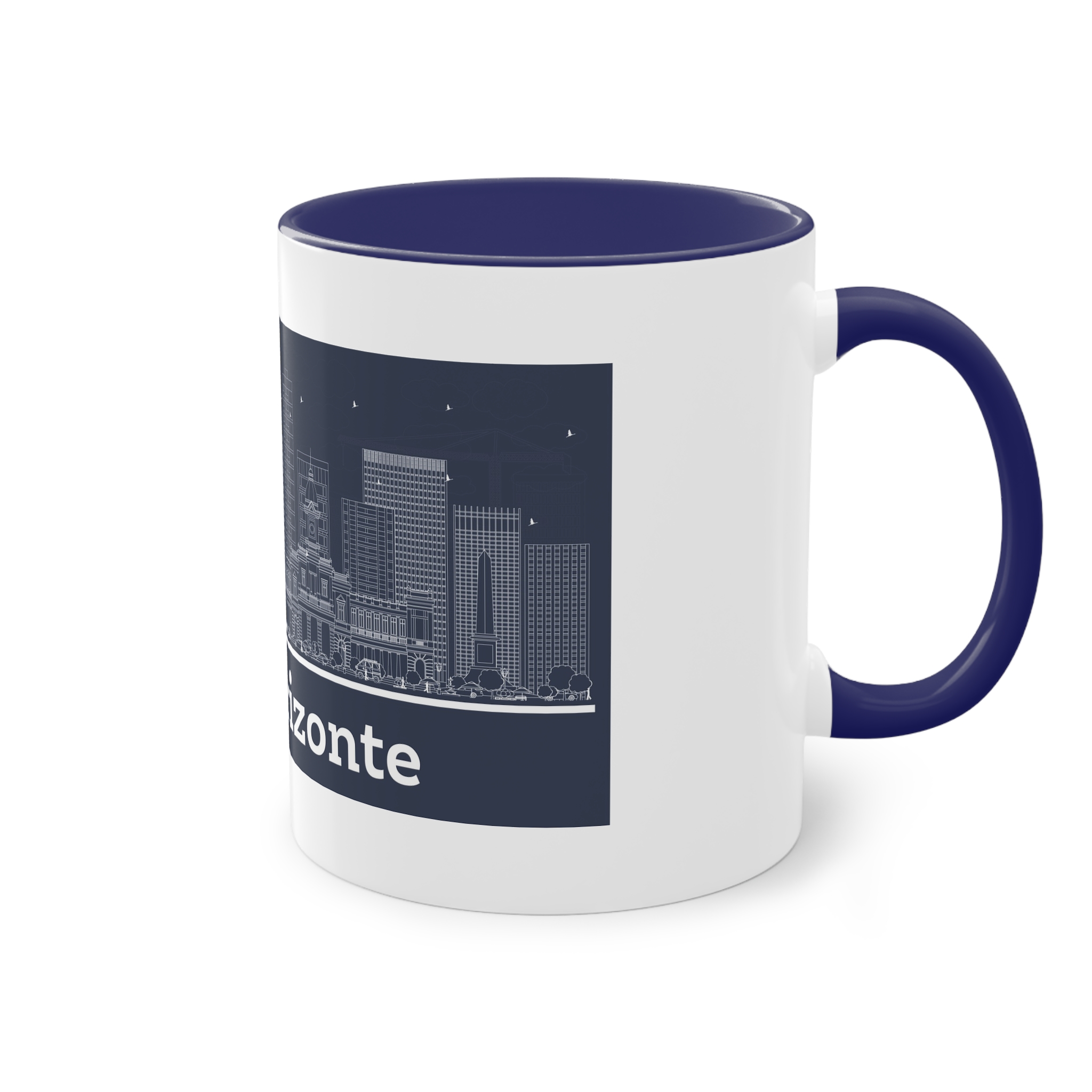 Belo Horizonte Outline Inverse Two Tone Coffee Mug 11oz - Image 44