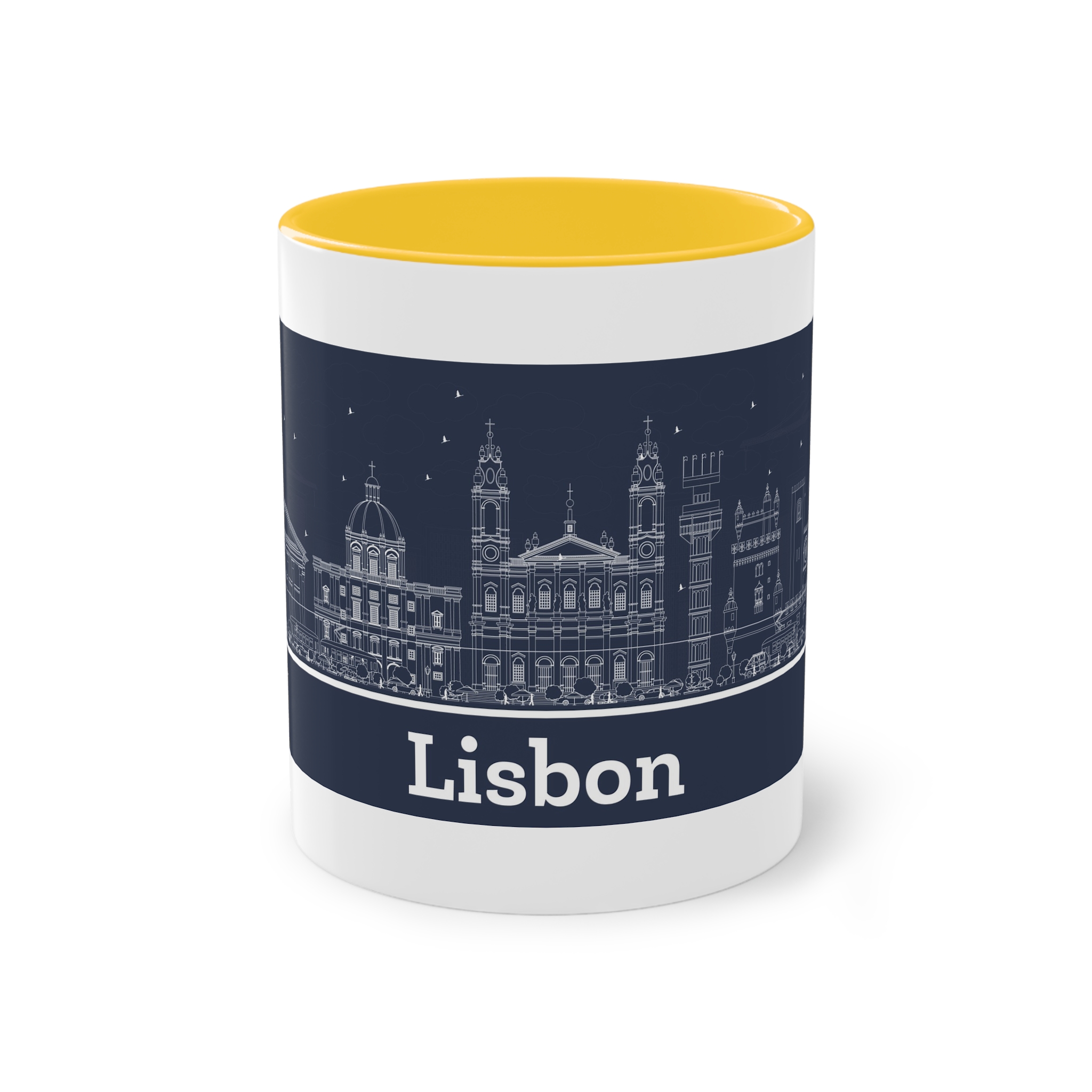 Lisbon New Outline Inverse Two Tone Coffee Mug 11oz - Image 17